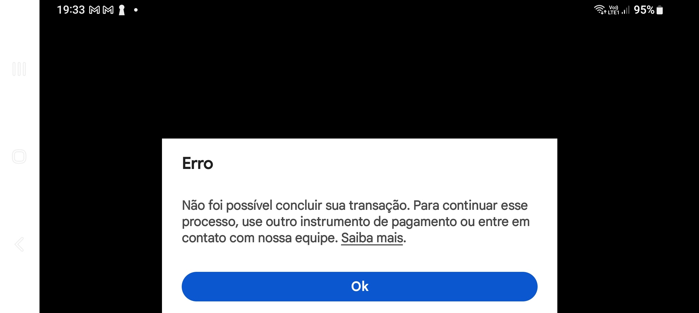 erro ao conectar a conta - Comunidade Google Play