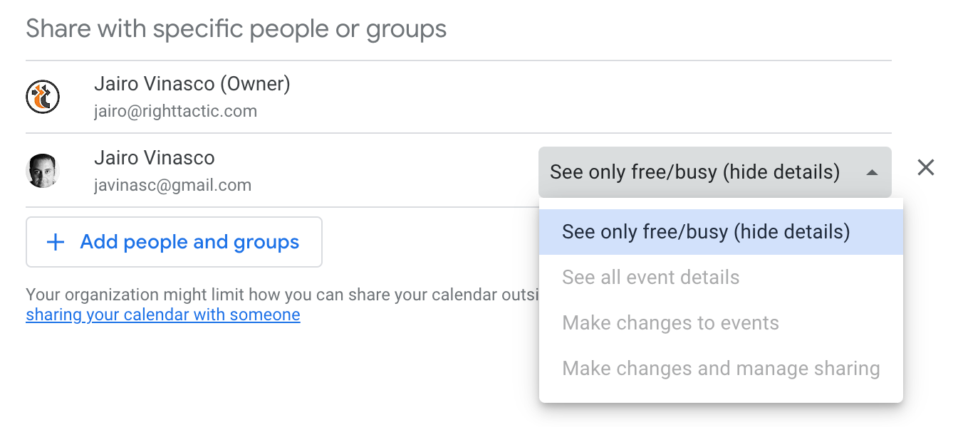 How To Change Permissions On A Shared Calendar Google Calendar Community