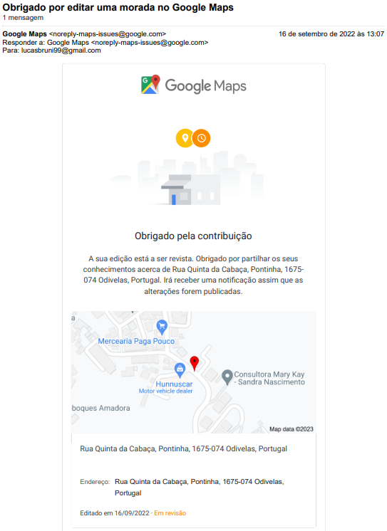 Localização muito errada - Comunidade Google Maps