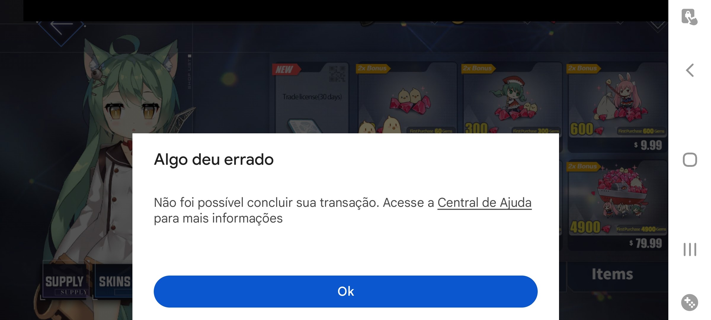 Tentei comprar coisas em um jogo e não consigo - Comunidade Google Play