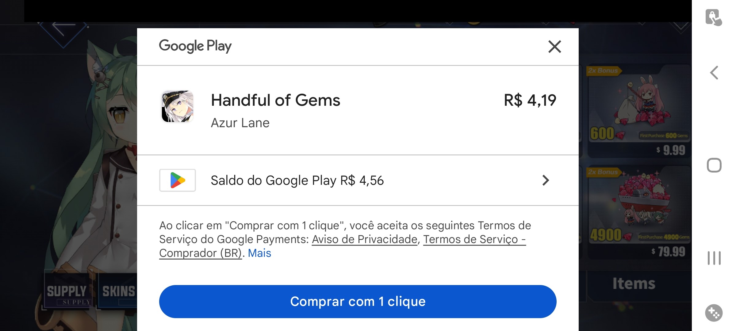 Tentei comprar coisas em um jogo e não consigo - Comunidade Google Play