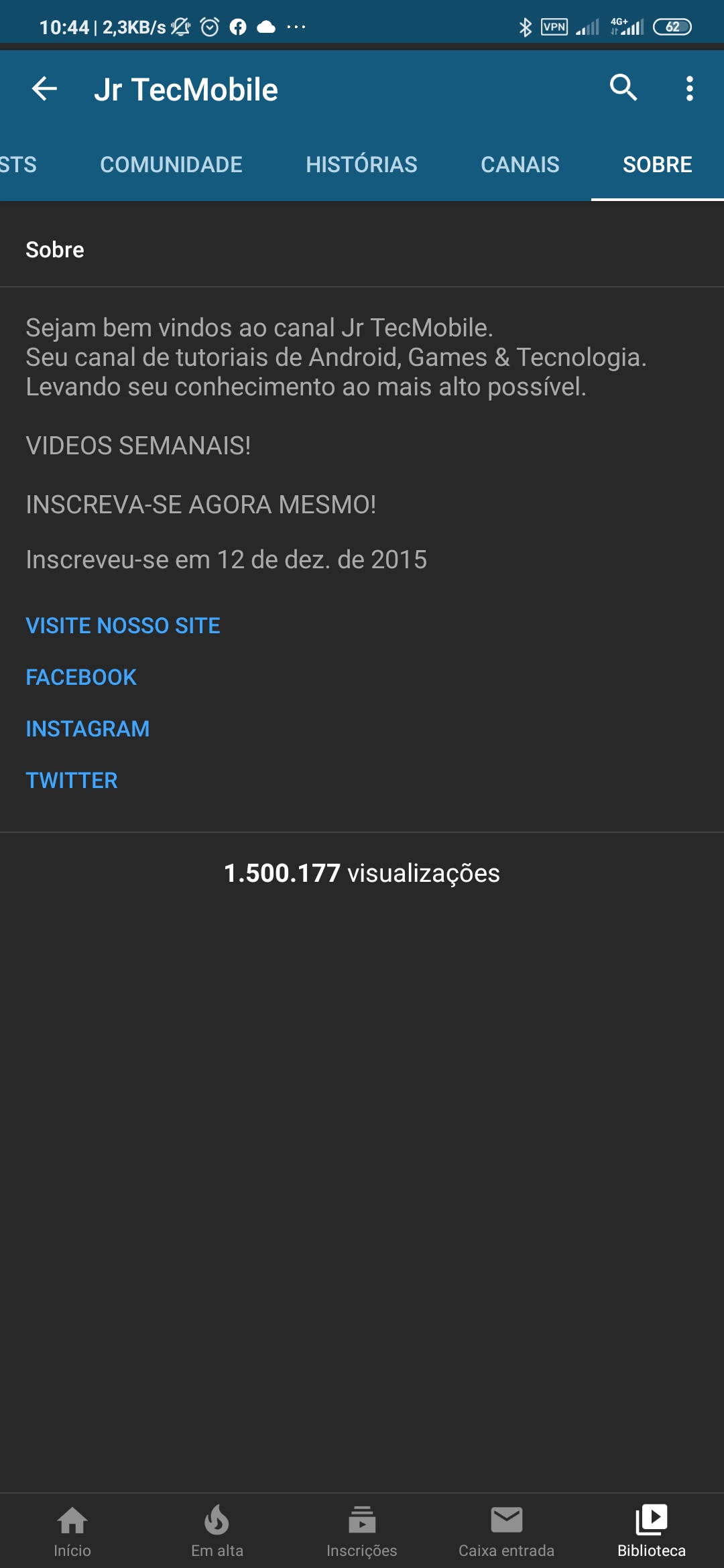 Fui hackeado e tive meu canal de 800 mil inscritos desativado