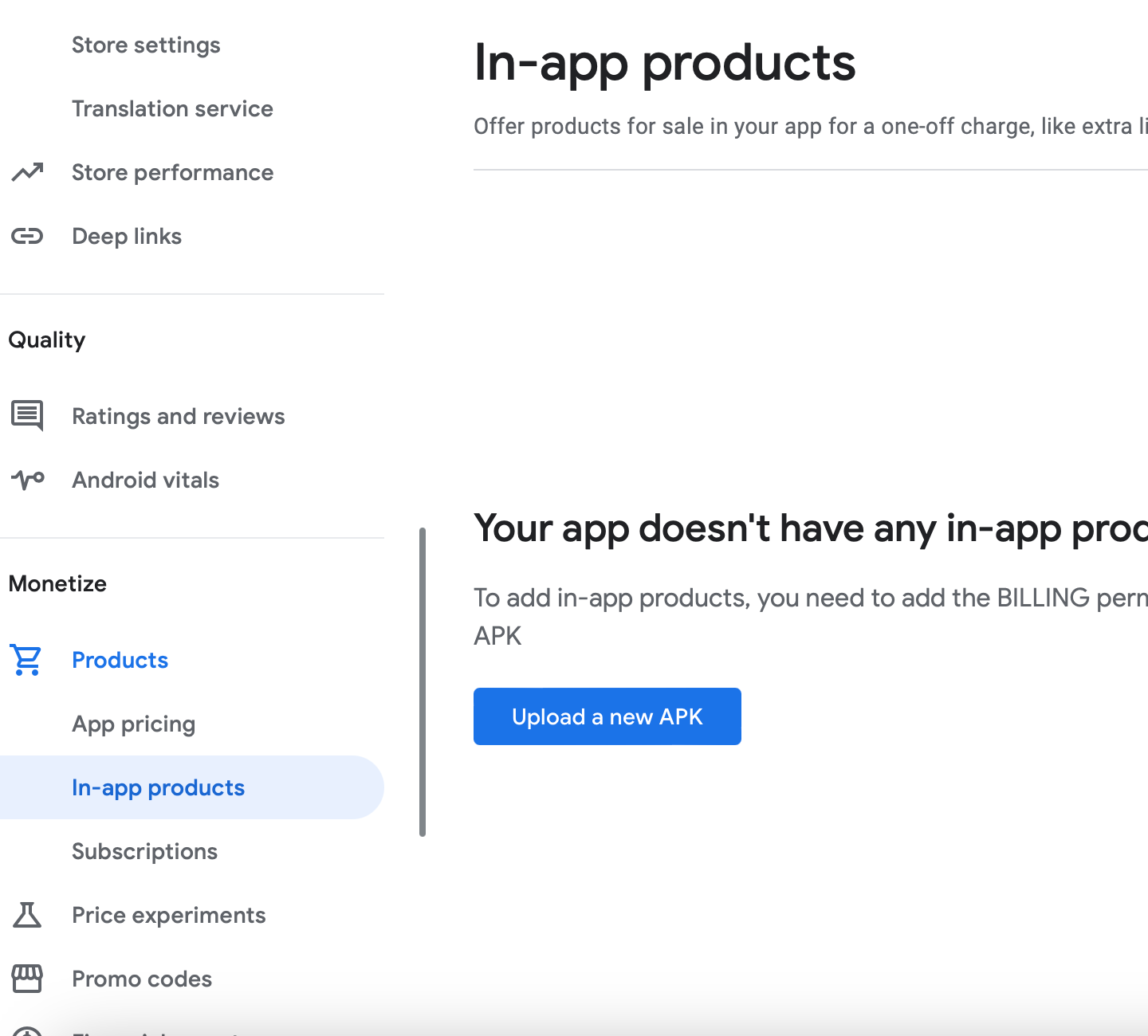 Create in-app products and promotions