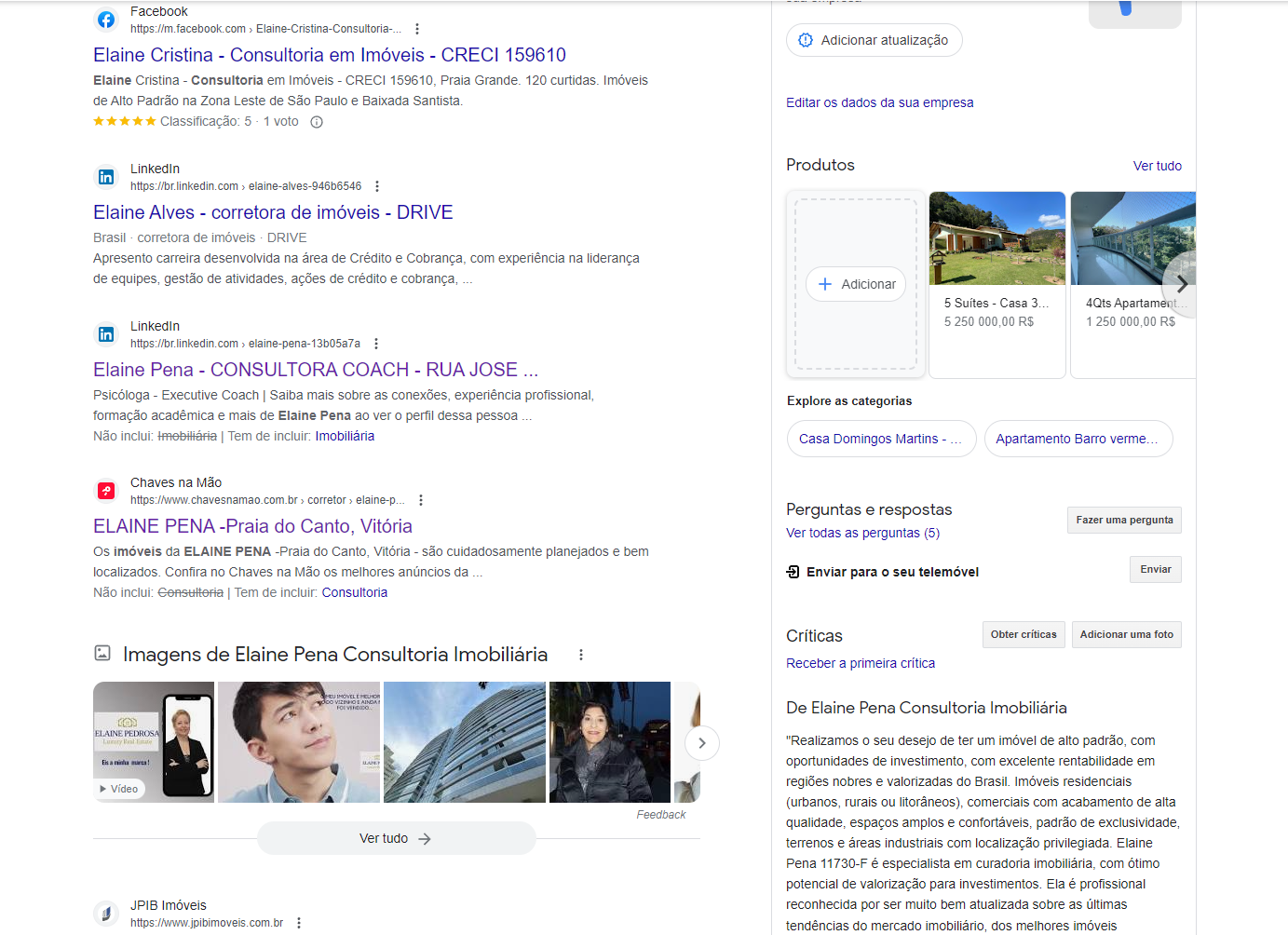 Perguntas e Respostas coloquei algumas pergunta e respondi porém todas elas  sumiram - Comunidade Perfil da empresa no Google