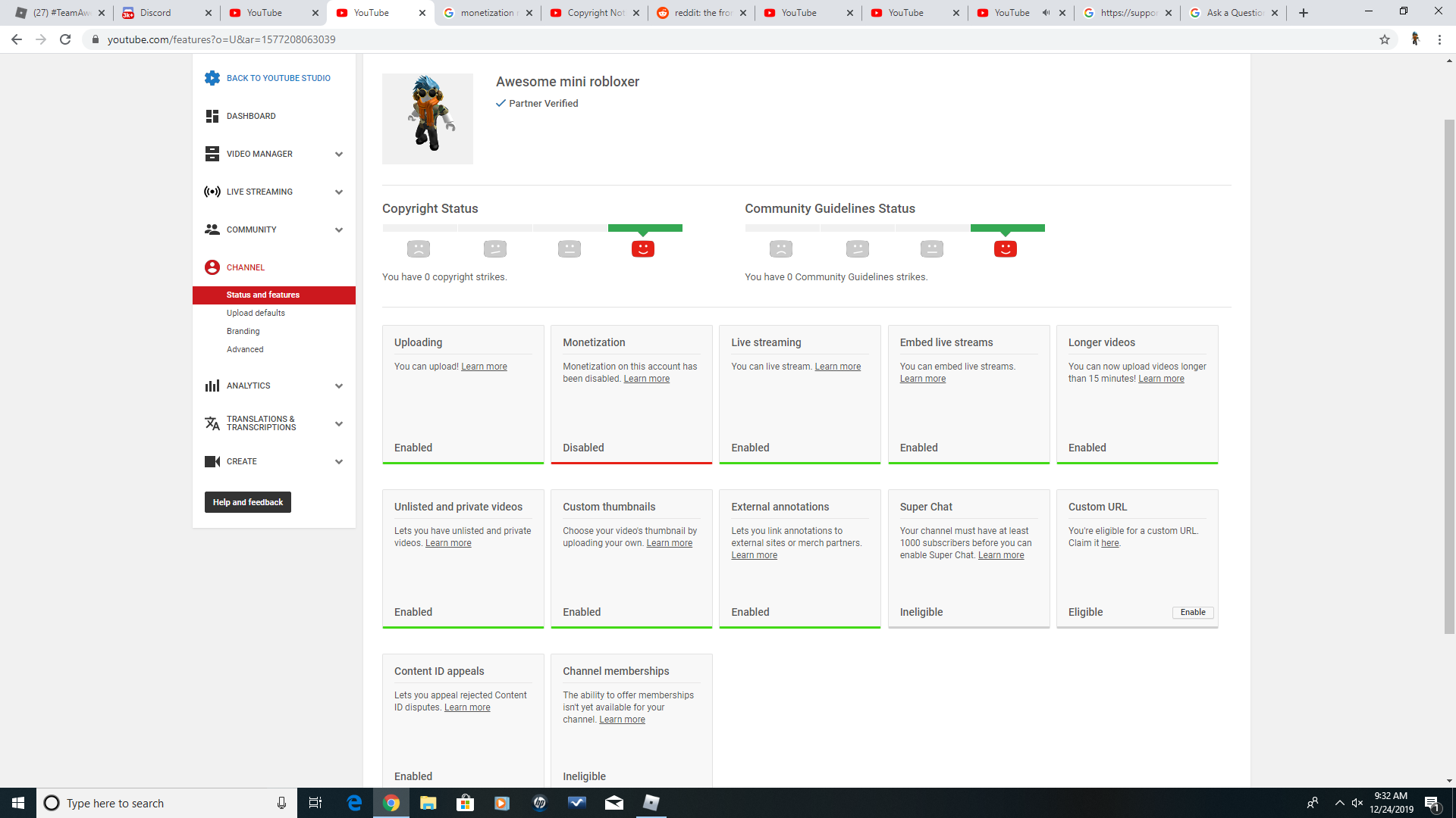 Affter I Was Falsely Suspended I Am Permentaly No Allowed To Get Monetized Youtube Community - 12242019 roblox