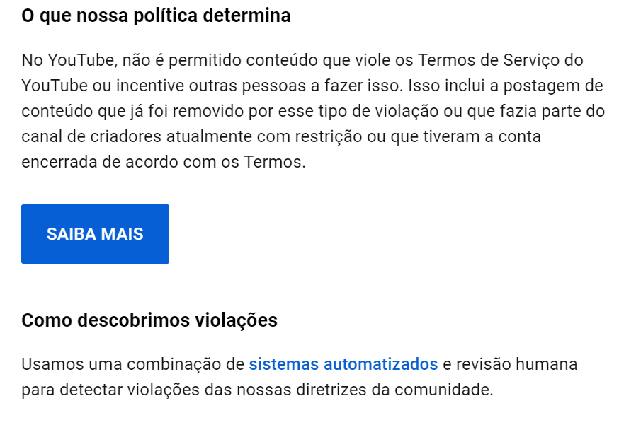 Minha conta foi encerrada mas não sei o motivo - Comunidade