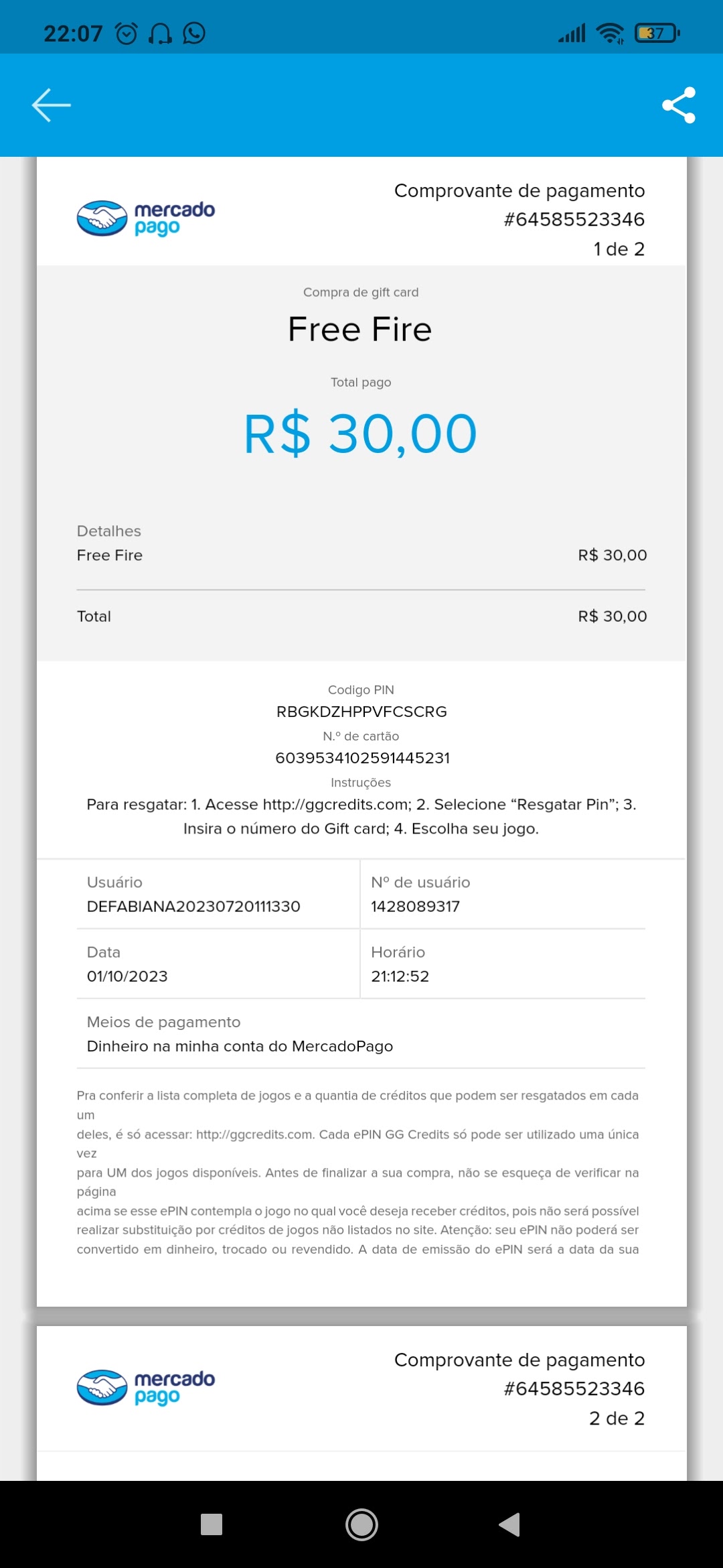 Comprar Gift Card Free Fire Google Play Assinatura Mensal