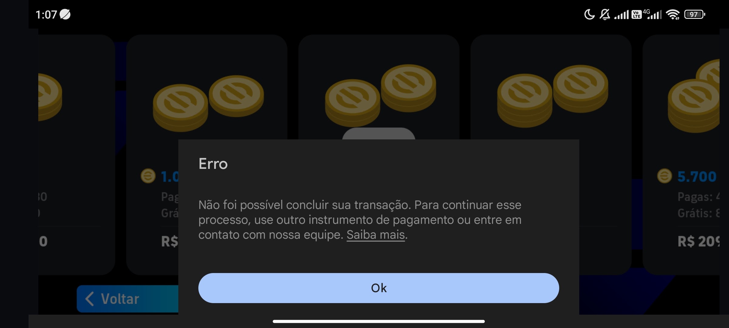 Problema com o pagamento no jogo - Comunidade Google Play