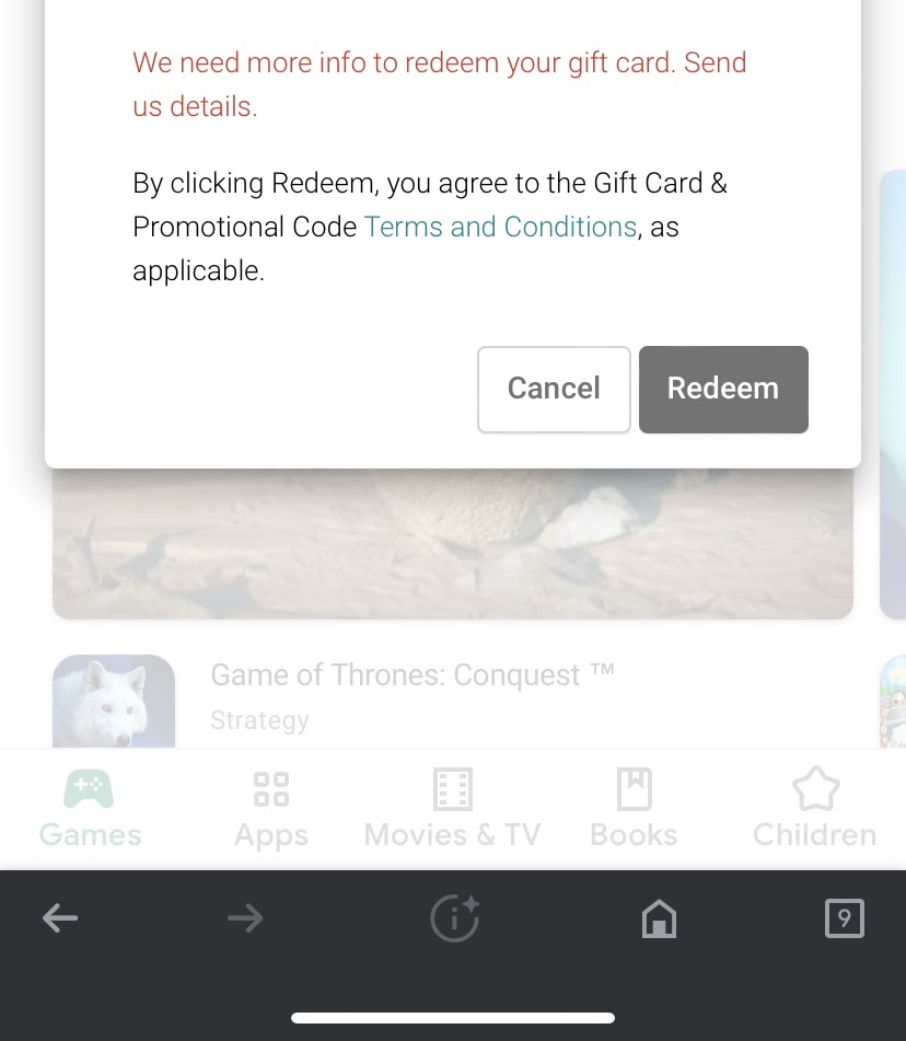 We need more info your redeem code gift card - Google Play Community