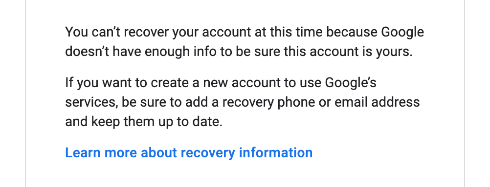 I can't log into my account it shows can't add account - Google