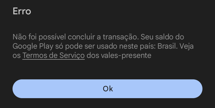 Não consigo comprar robux! Não foi possível concluir a compra