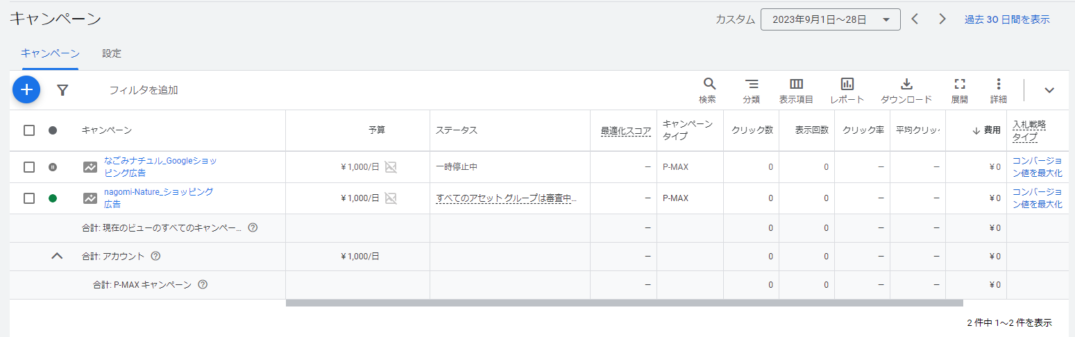 P-MAXのアセットグループ審査中から一向に進まない - Google 広告