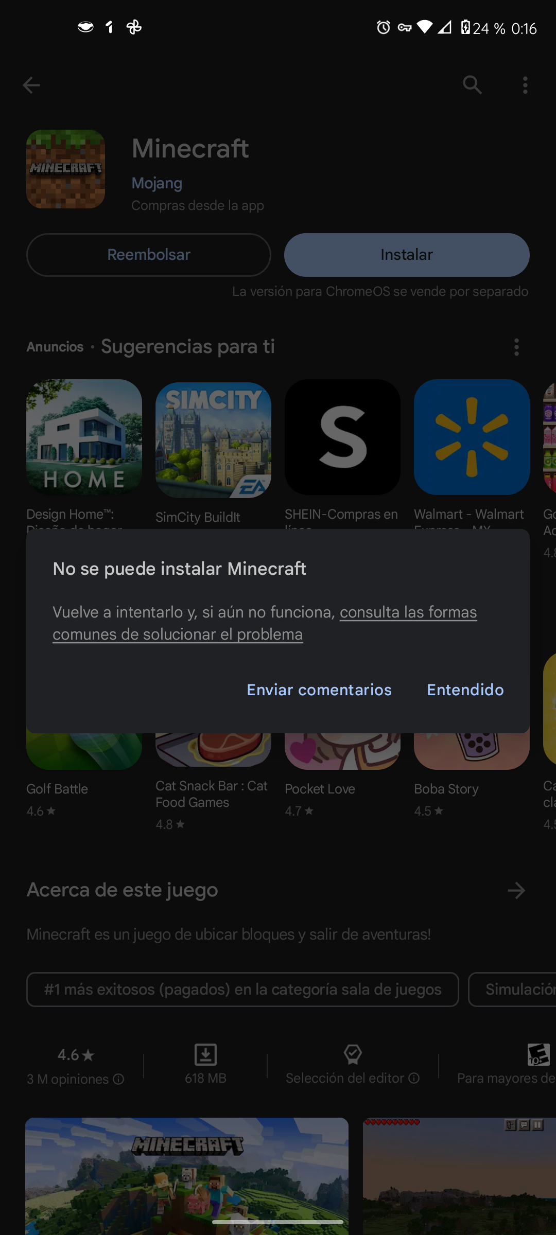 No puedo descargar maicraf - Comunidad de Google Play