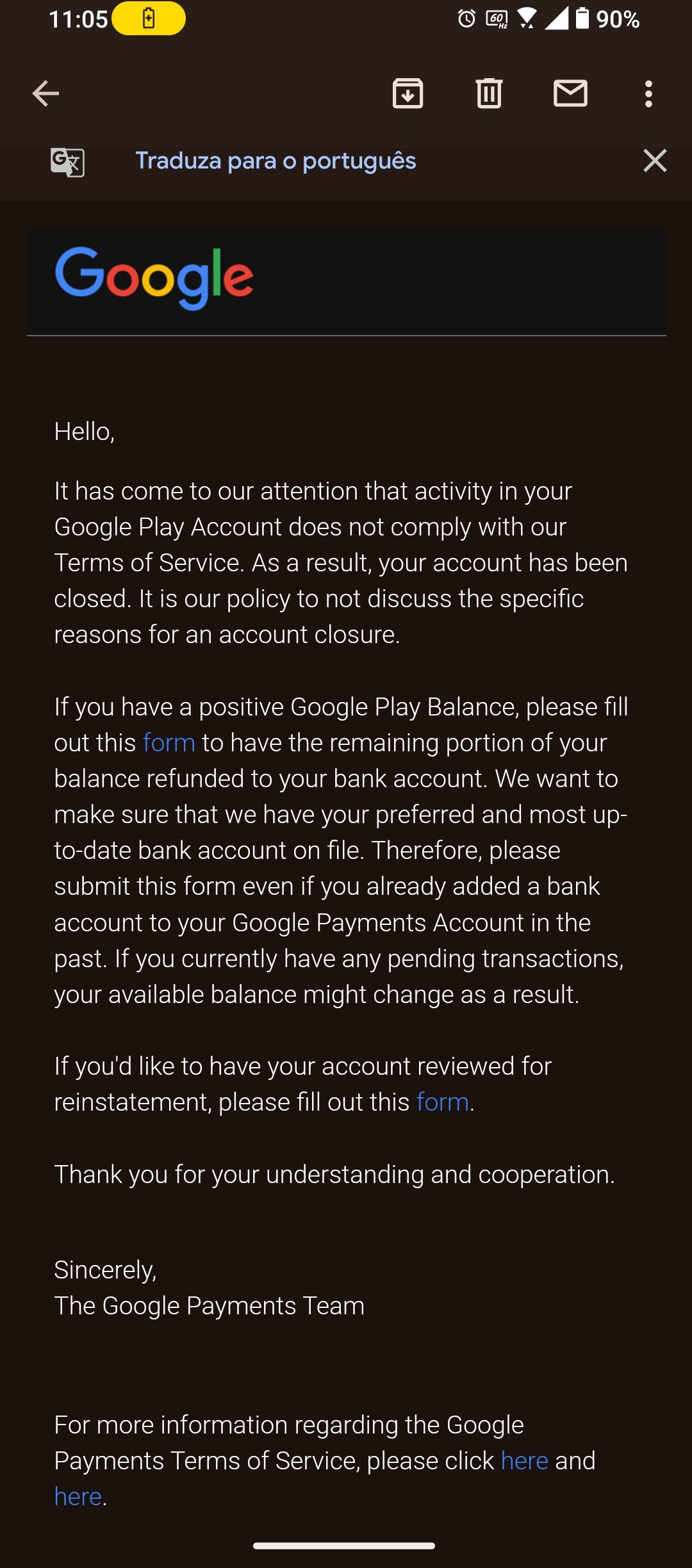 Important Information Regarding Your Google Account Google Play