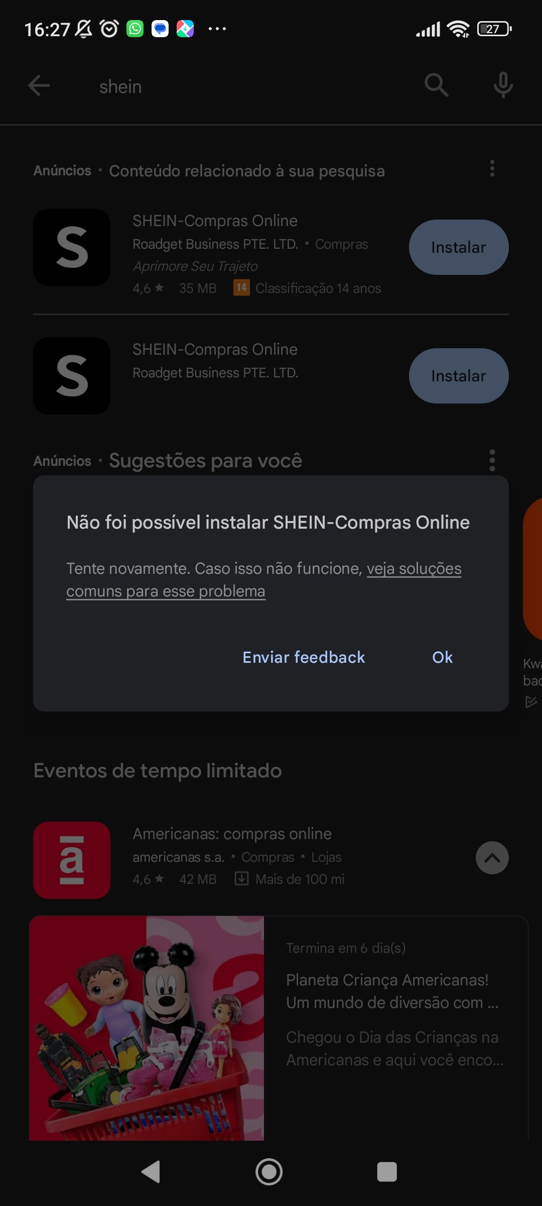 Não entendo porque não consigo instalar eu desinstalei alguns apps mesmo  assim não estou conseguindo - Comunidade Google Play