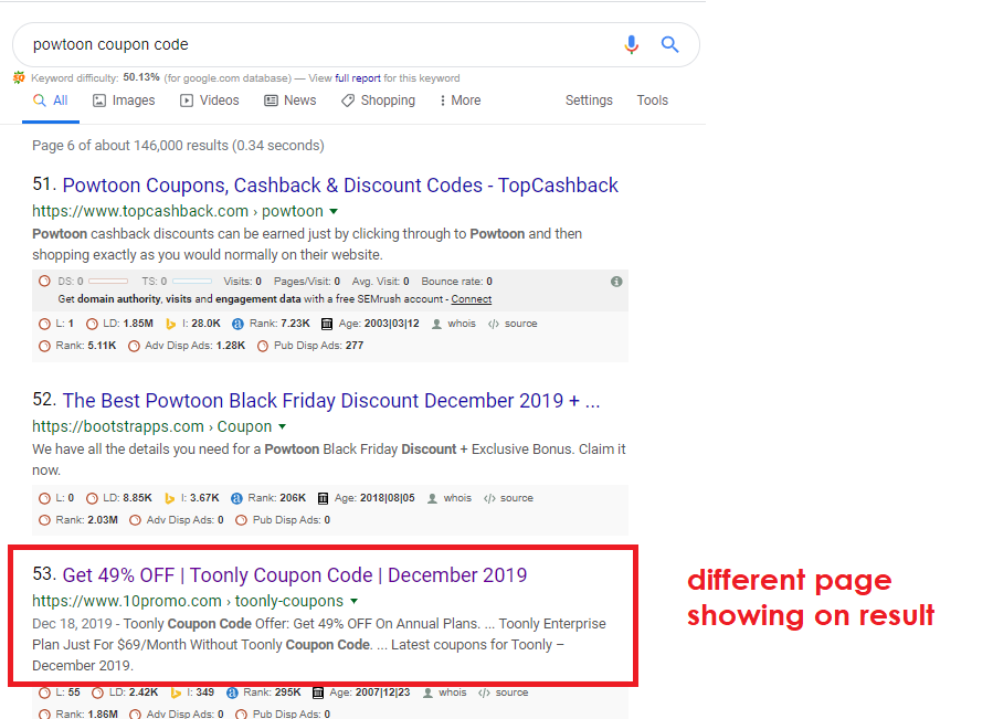 Google Showing Irrelevant Page On Serp Since 16th Dec 2019