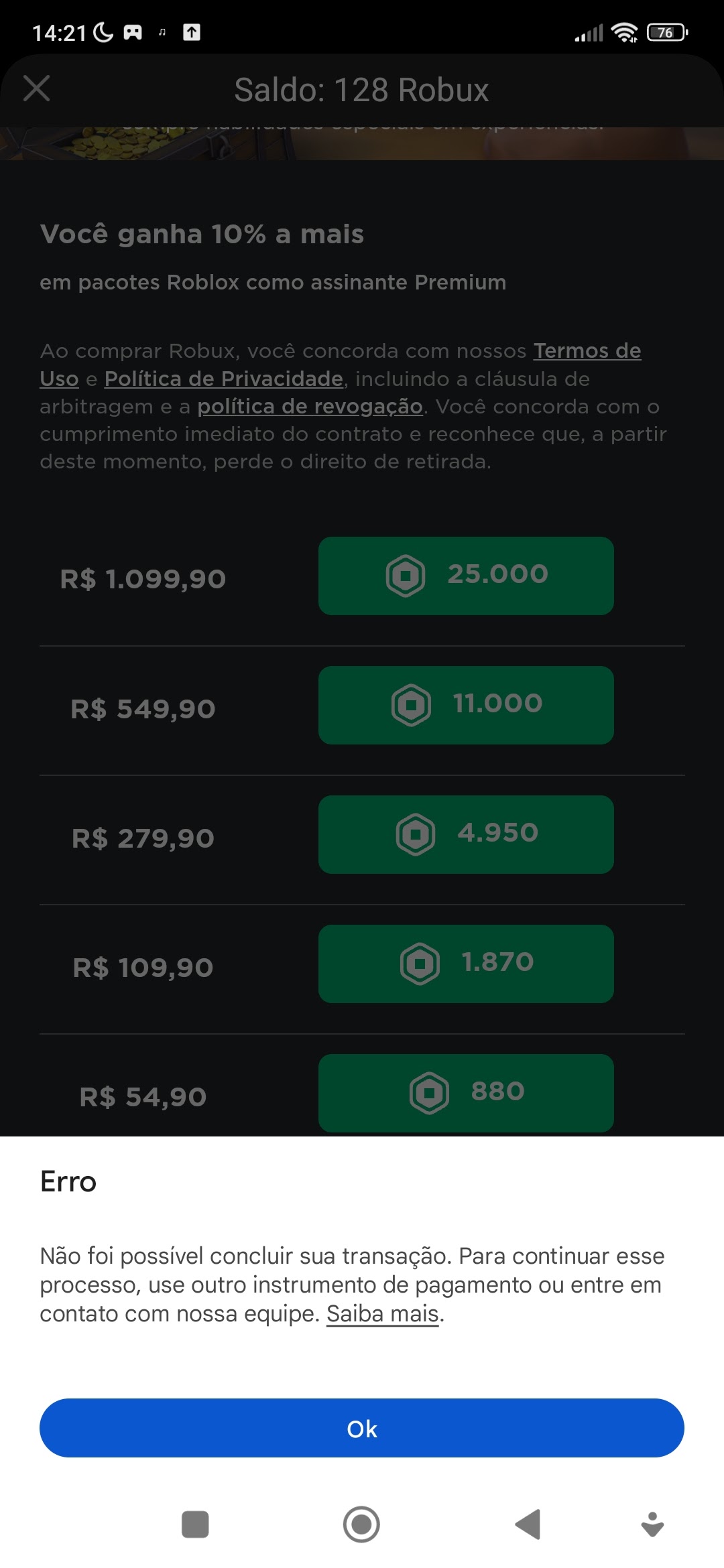 Pagamentos - Comunidade Google Play