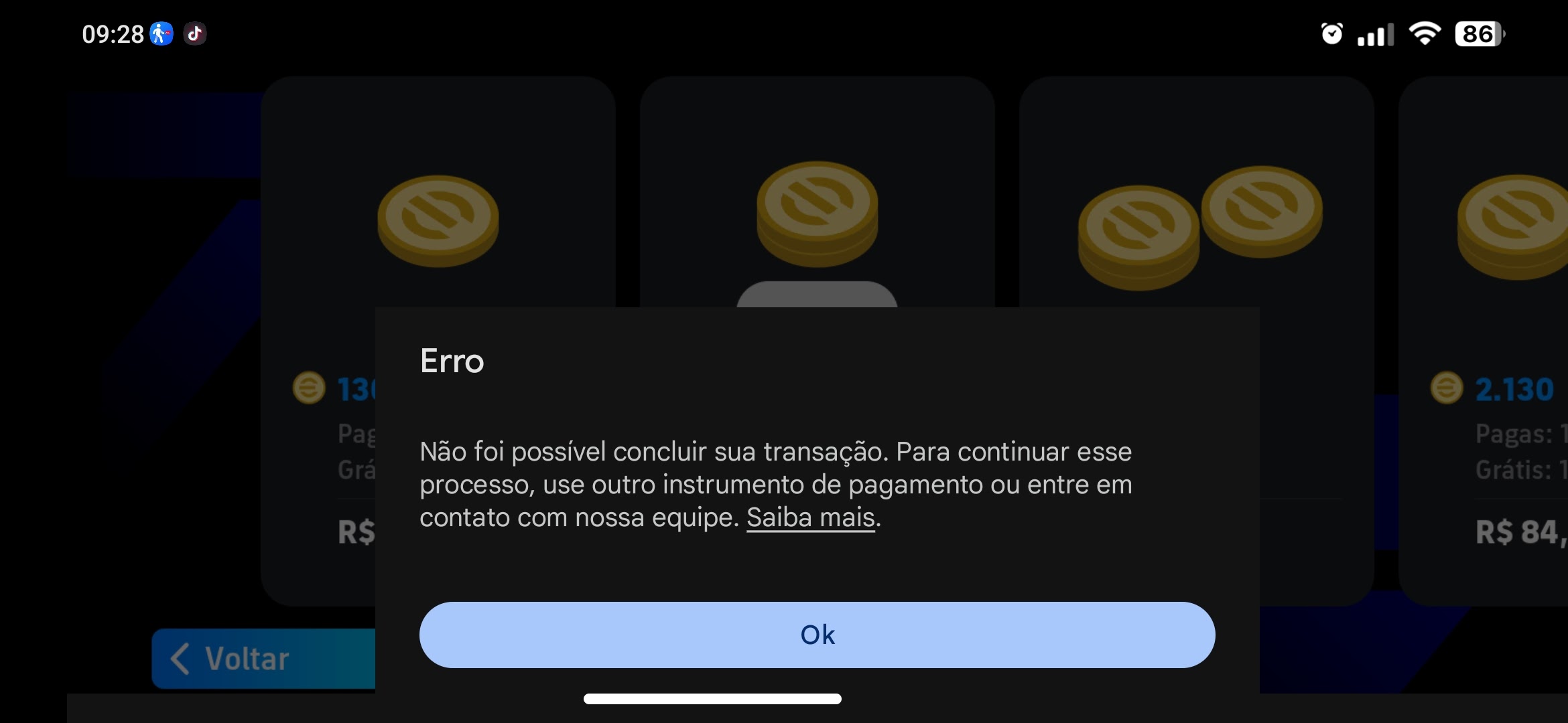 Toda vez que tento fazer compras online ou em jogos, aparece uma mensagem  de erro - Comunidade Google Play