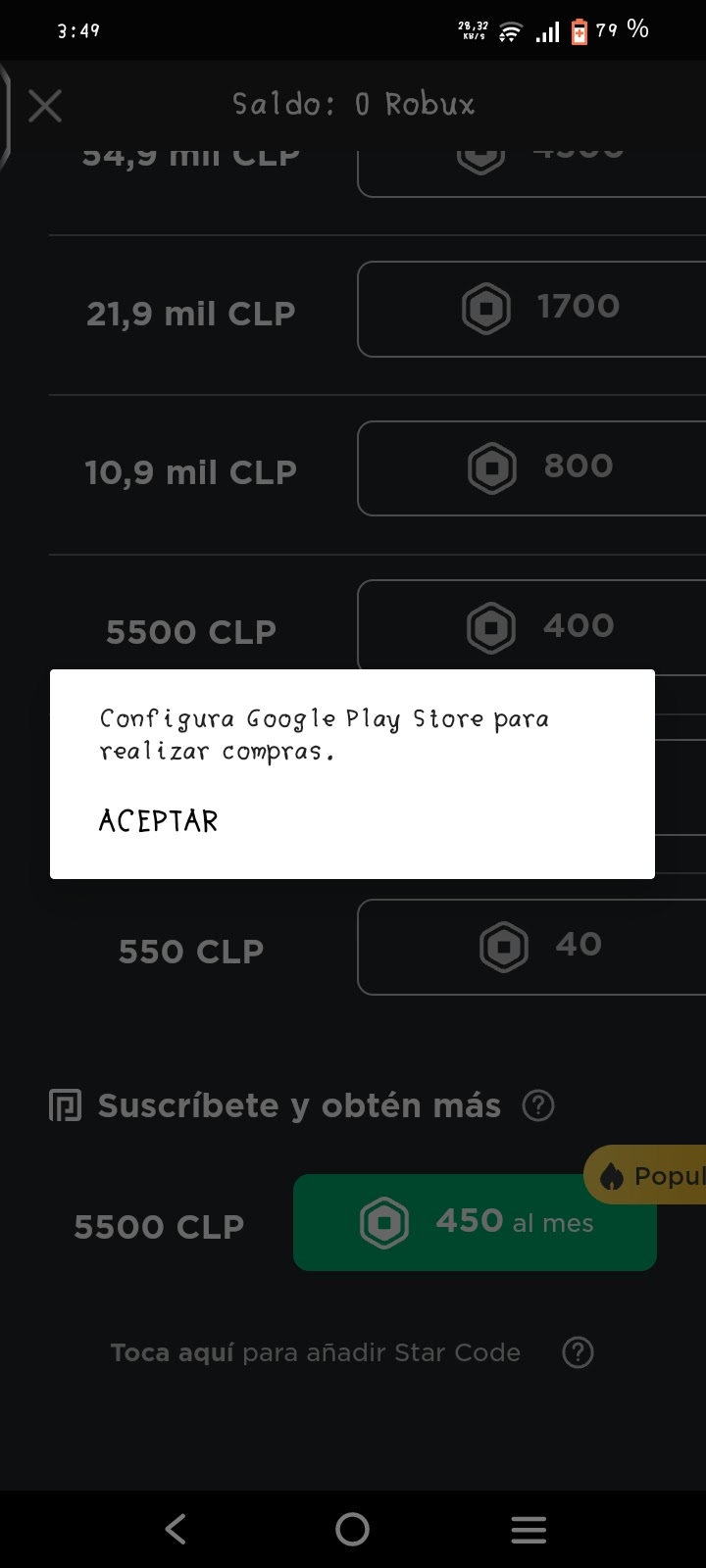 Configuración de Google play al comprar robux - Comunidad de Google Play