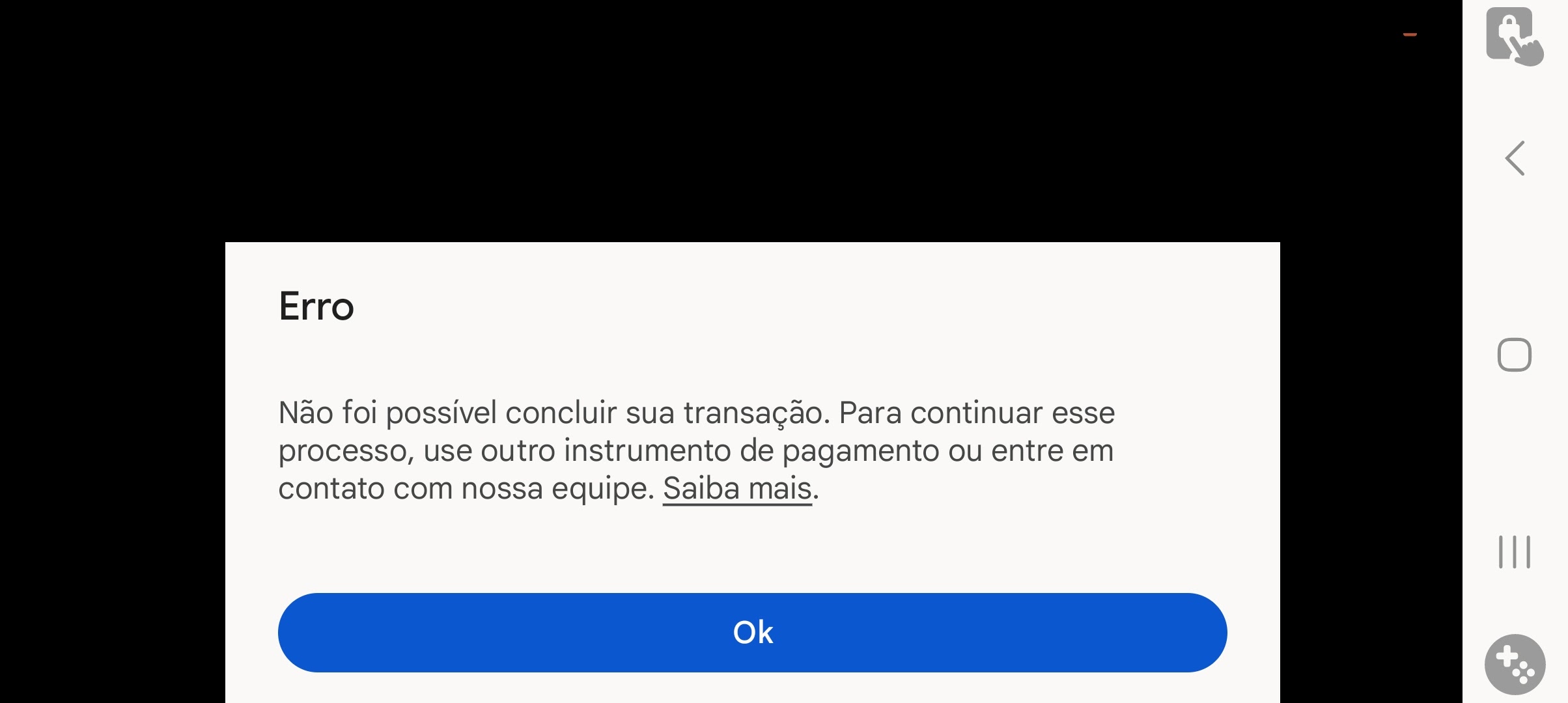 Não consigo gastar meu saldo da Google play porque diz que só pode