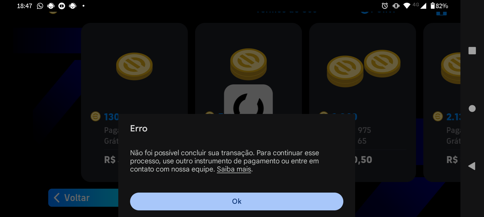 Tô tendo problema ao fazer compras no jogos - Comunidade Google Play