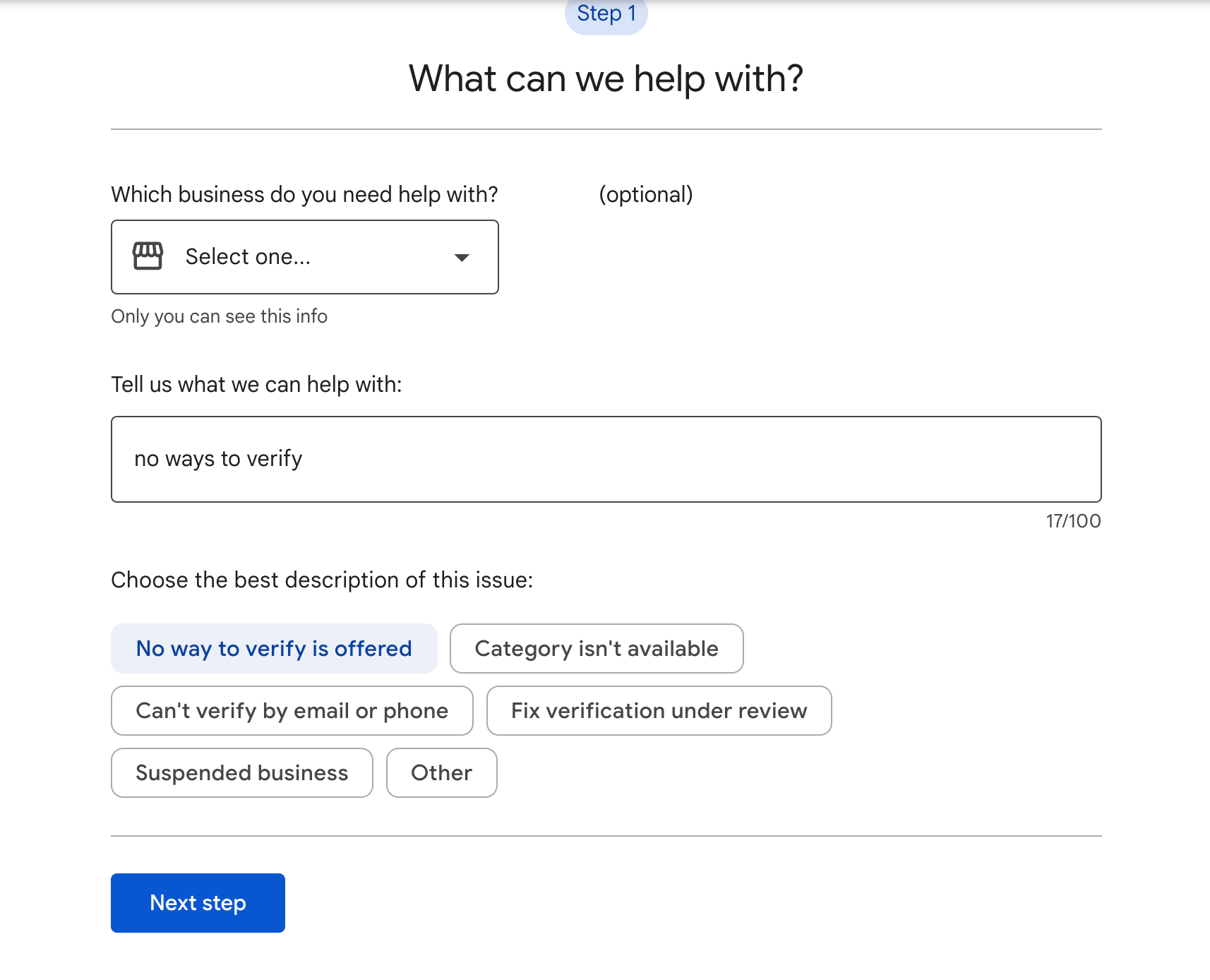NO OTHER VERIFICATION METHODS AVAILABLE visual data 6