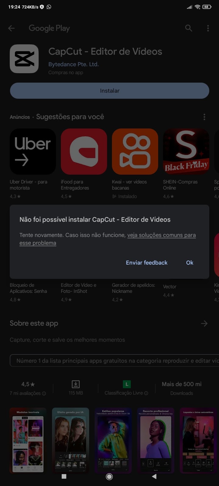 Instalação do app - Comunidade Google Play