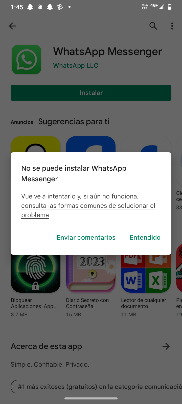 no puedo descargar whatsapp - Comunidad de Google Play