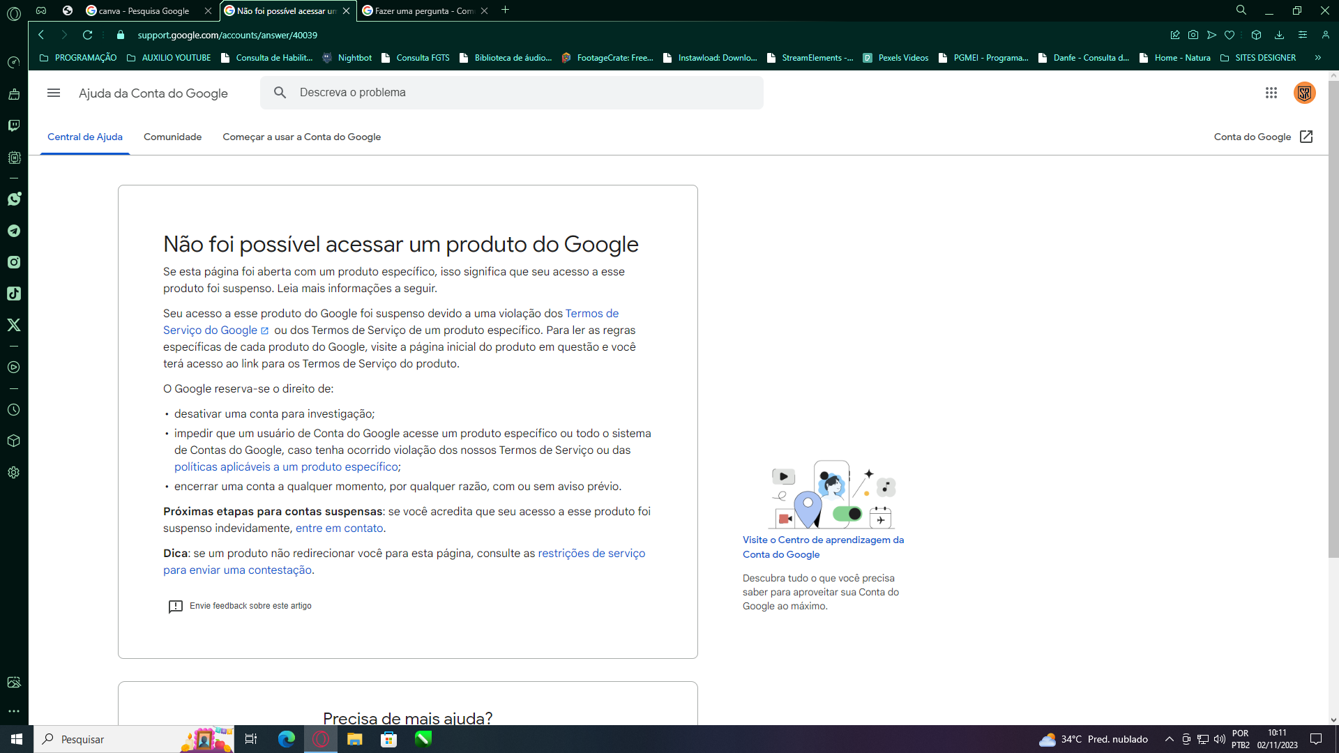 Não consigo fazer login na minha conta - Comunidade Conta do Google