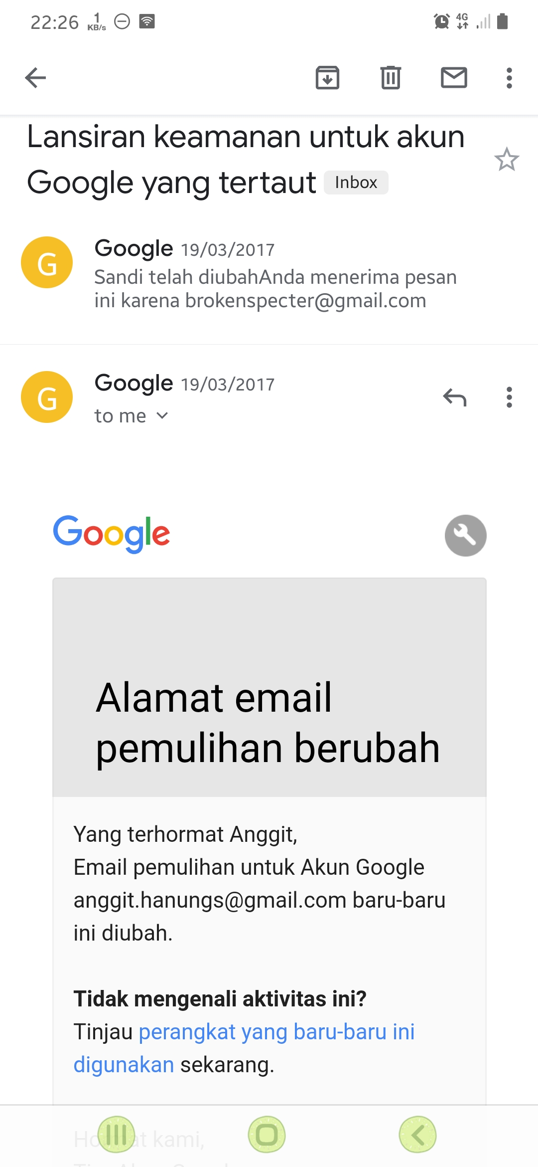 Akun Saya Diretas Sandi Alamat Email Pemulihan Diganti Tanpa Saya Ketahui Akun Google Community