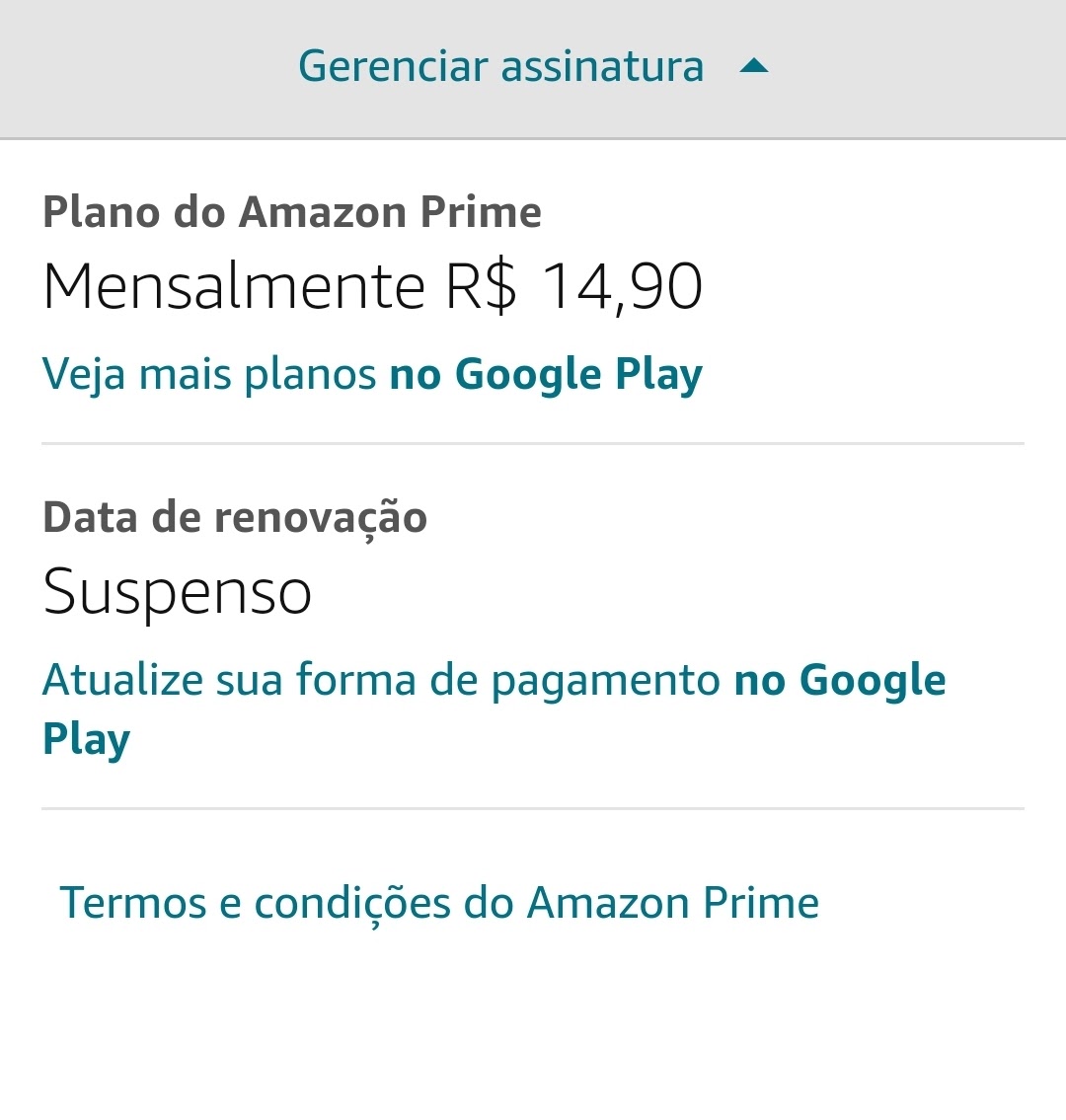 Fiz um pagamento pra minha assinatura mais não está constando. - Comunidade  Google Play