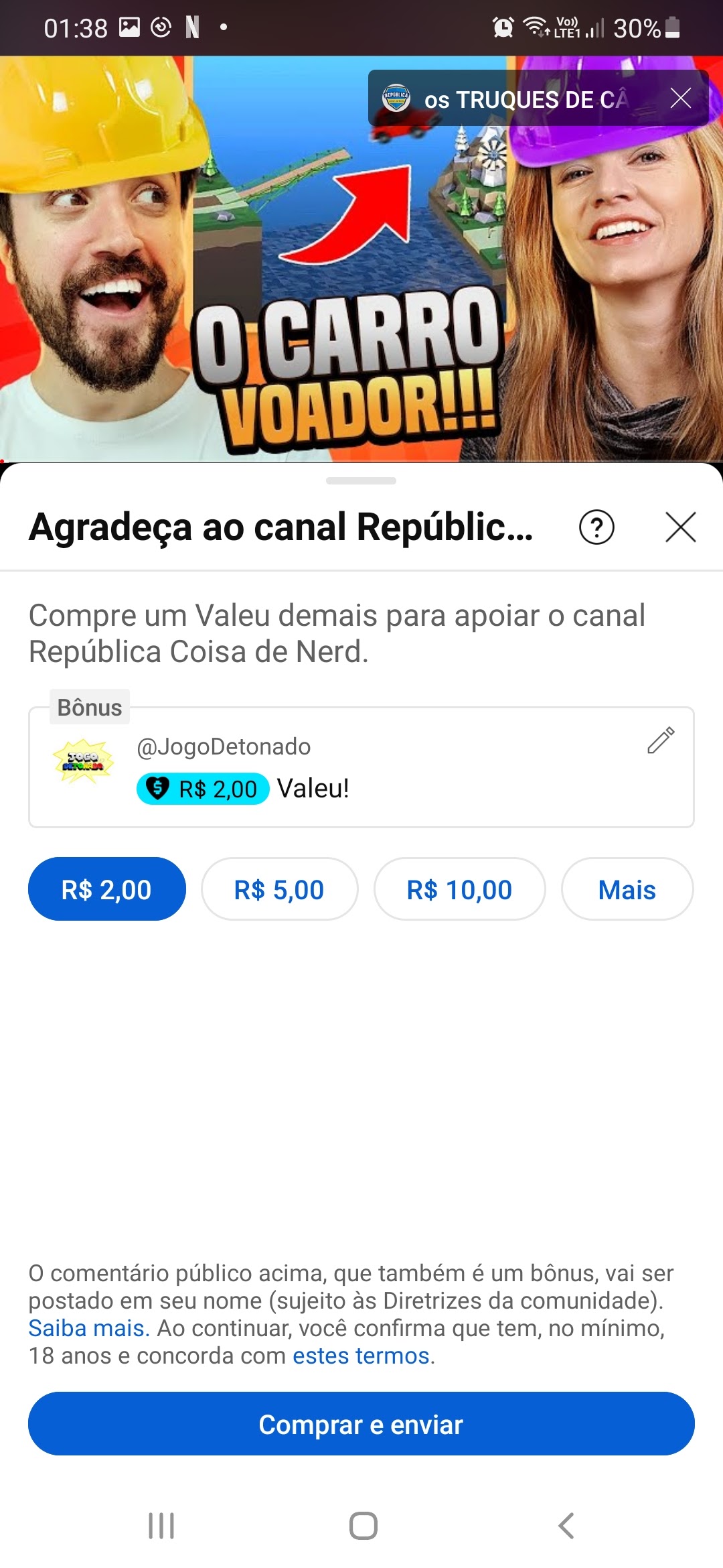 Porque alguns vídeos de canais são permitido aparecer no