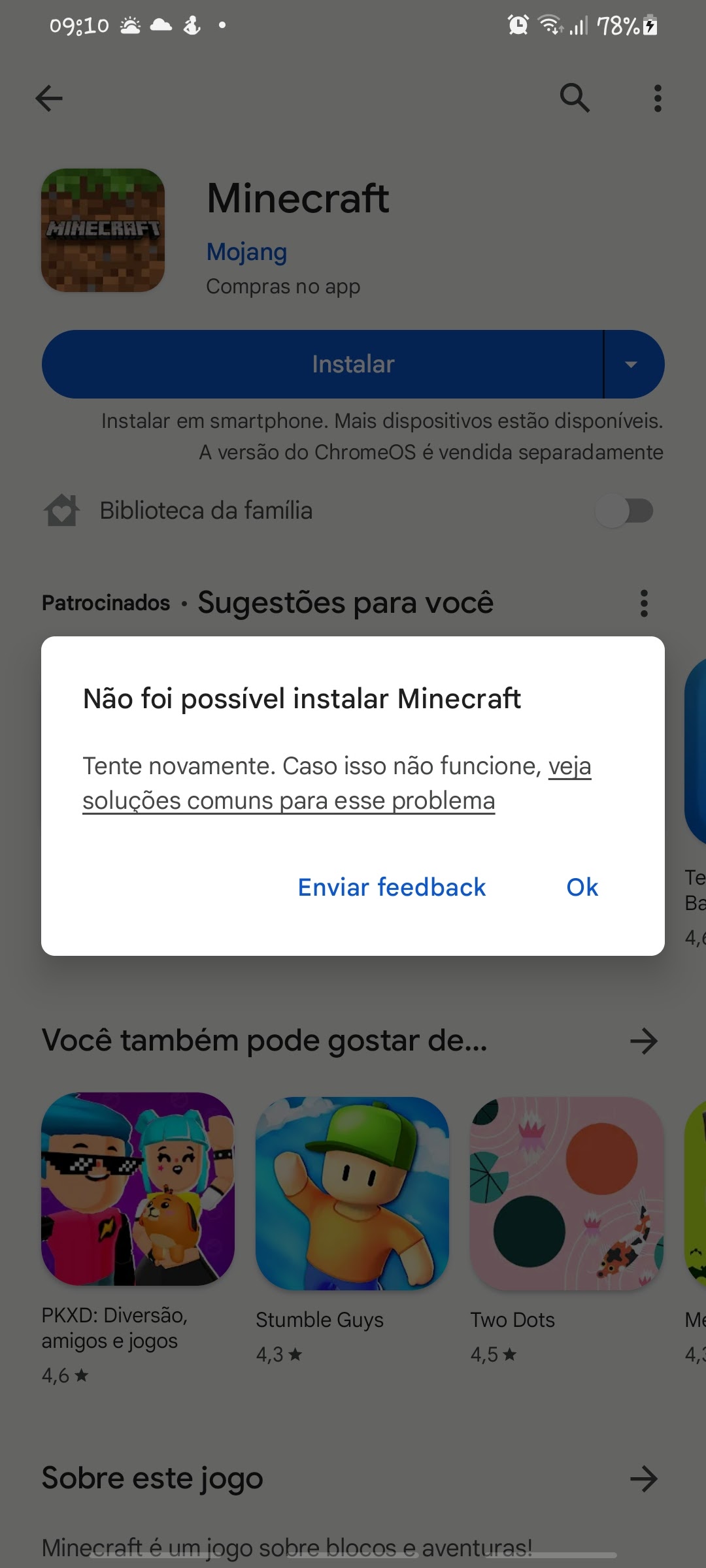 Apenas com o Minecraft que acontece isso - Comunidade Google Play