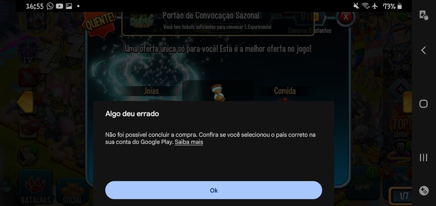 Não consigo atualizar um jogo. - Comunidade Google Play