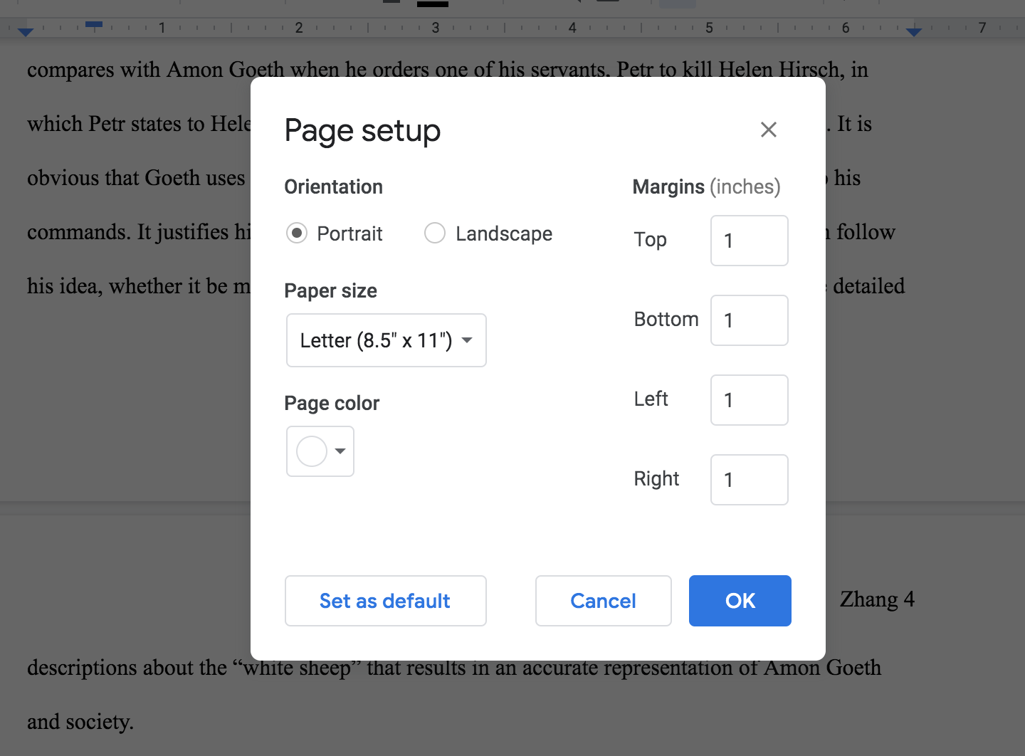 Why is Google Doc margin's not working? Google Docs