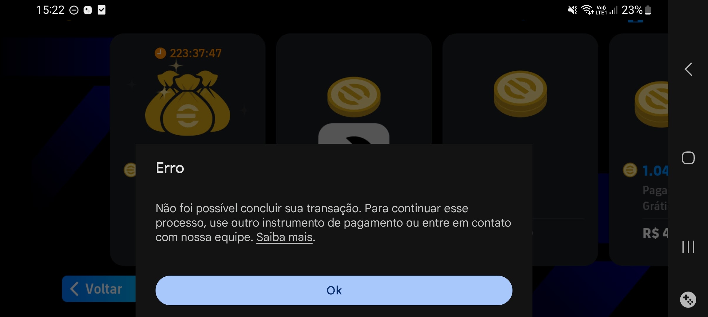 Porque eu não consigo comprar moedas em jogo - Comunidade Google Play