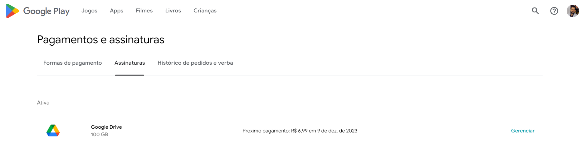 Não aparece a minha assinatura da  no google play - Comunidade Google  Play