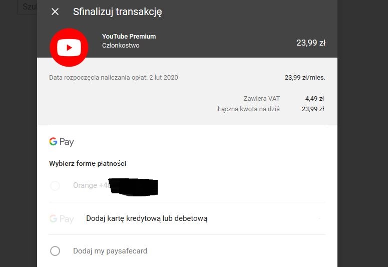 Płatność google play orange na karte