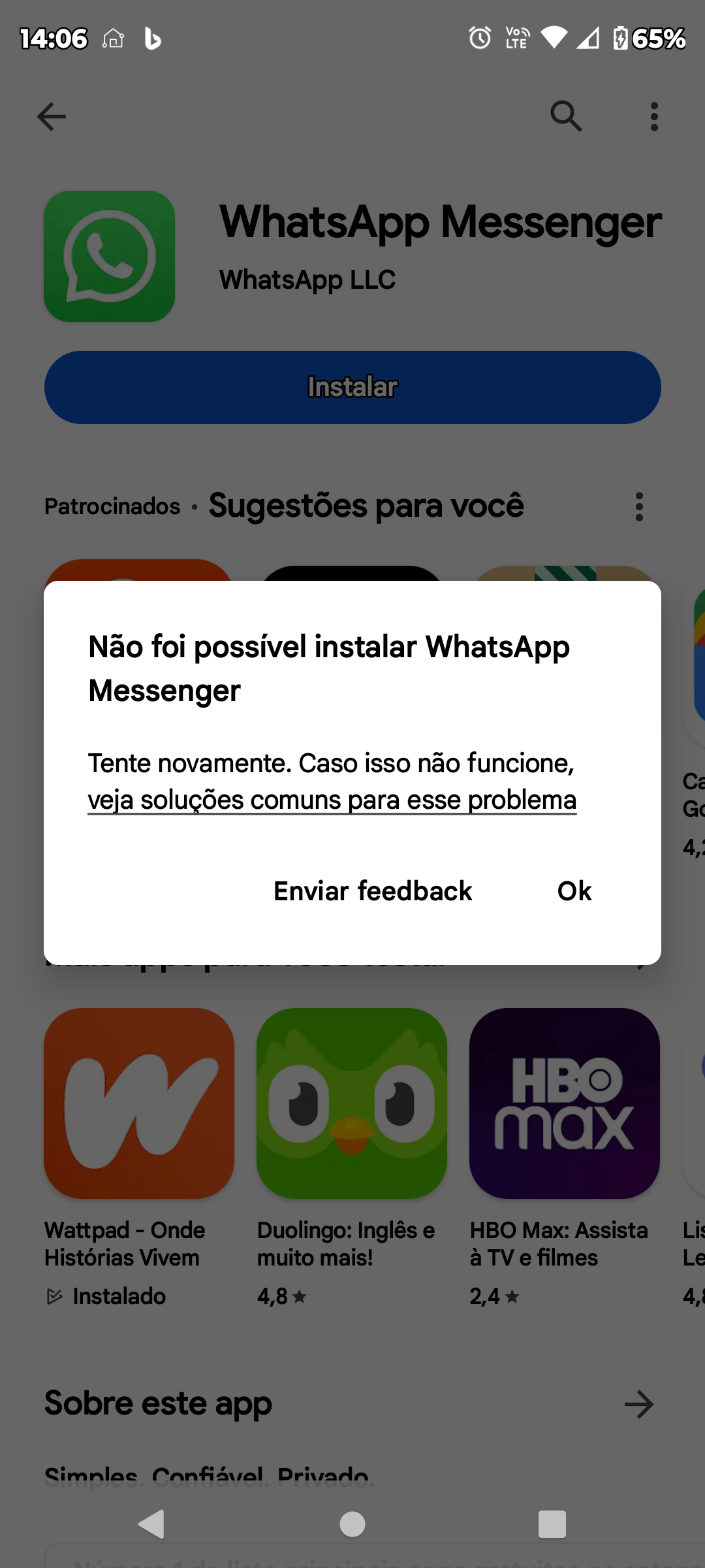 Não consigo instalar nenhum aplicativo da play store - Comunidade Google  Play