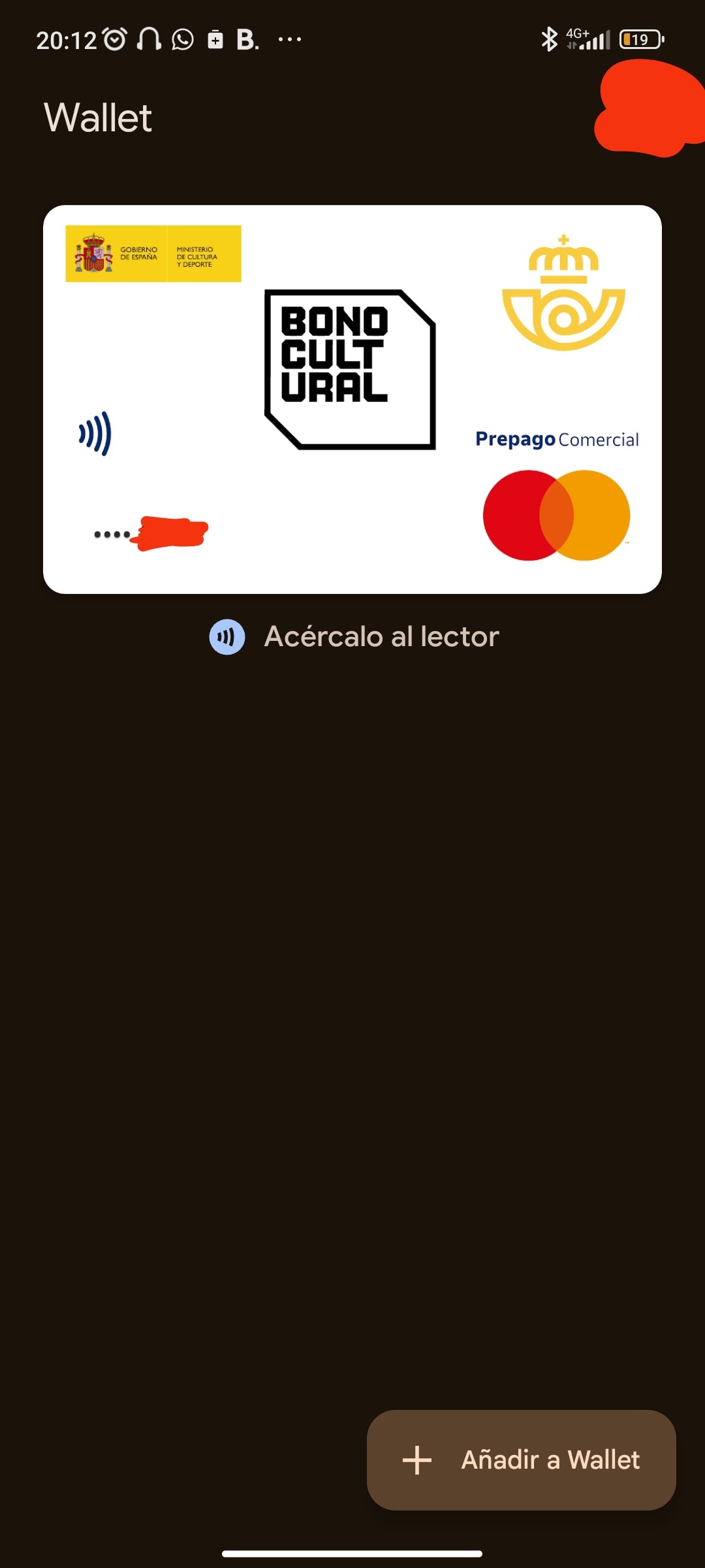 El bono cultural se me cobra en mi tarjeta de crédito no asociada a Google  pay - Comunidad de Google Wallet