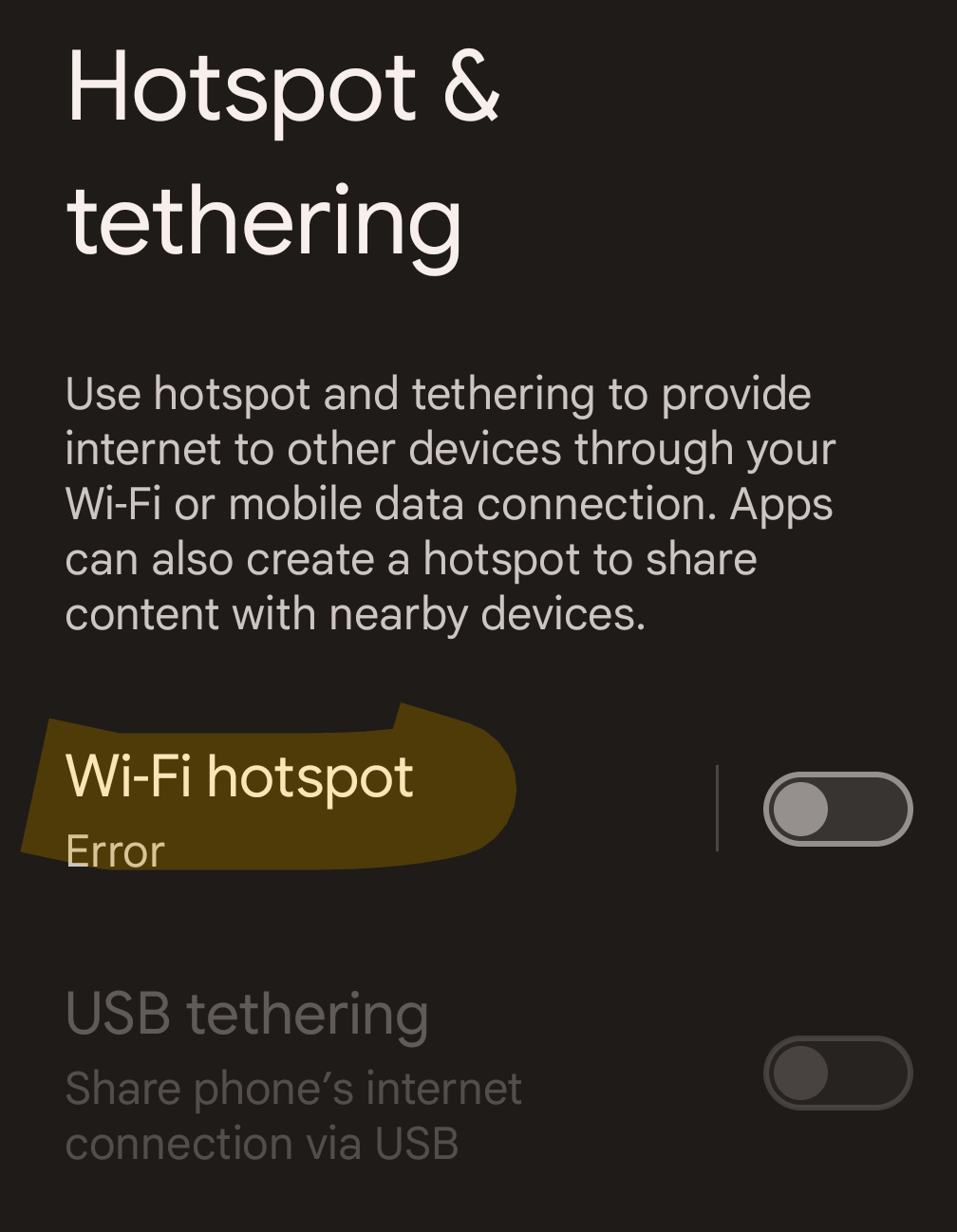 Wi-Fi Hotspot Error - Google Pixel Community