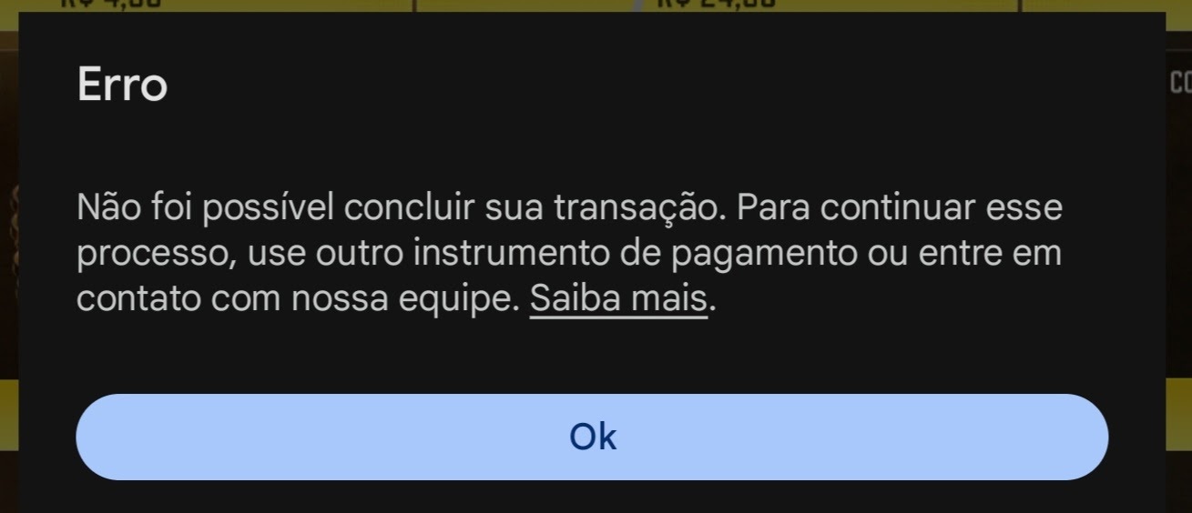 erro ao conectar a conta - Comunidade Google Play