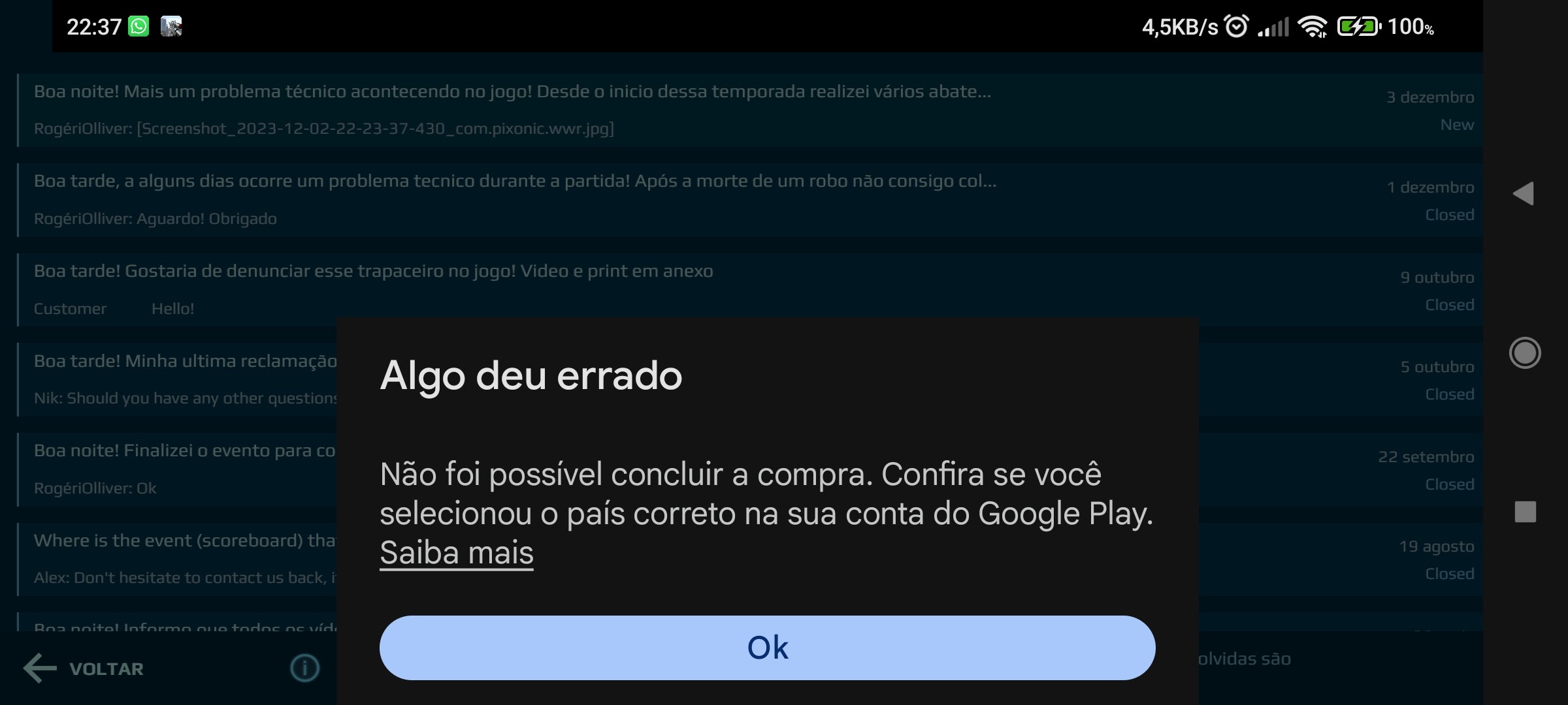 Não consigo comprar nada no war robots - Comunidade Google Play