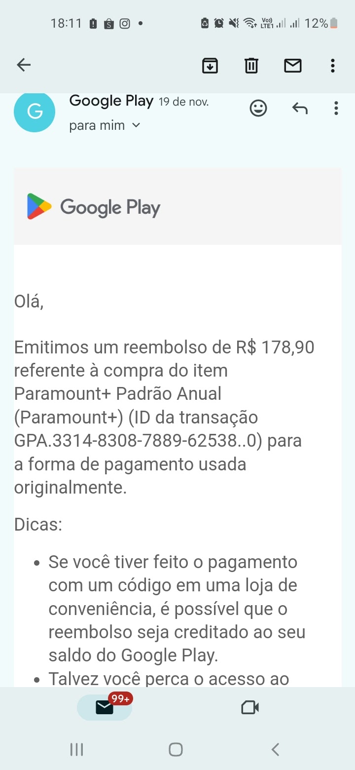 Como pedir reembolso na Google Play Store