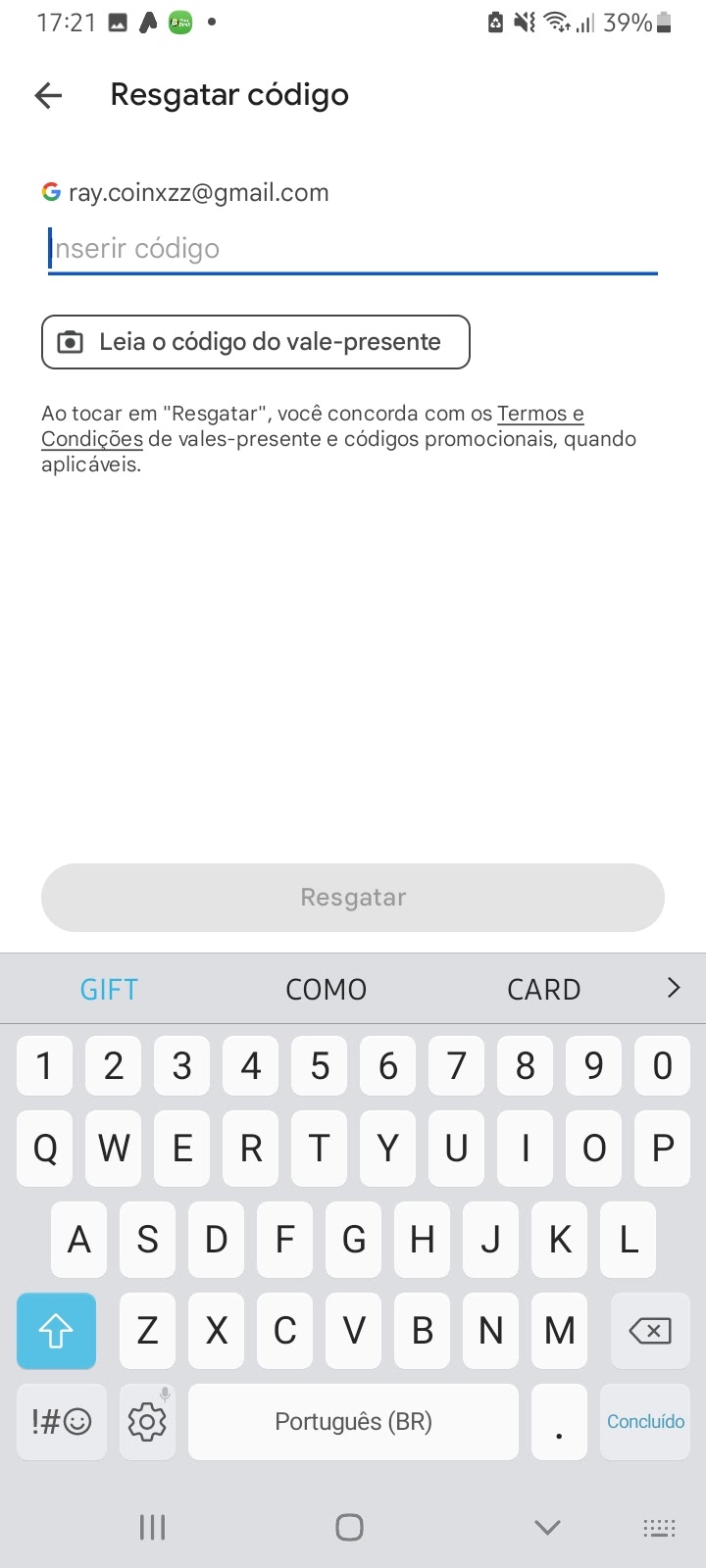 Fiz uma compra de gift card e queria reembolso pois comprei na conta errada  - Comunidade Google Play