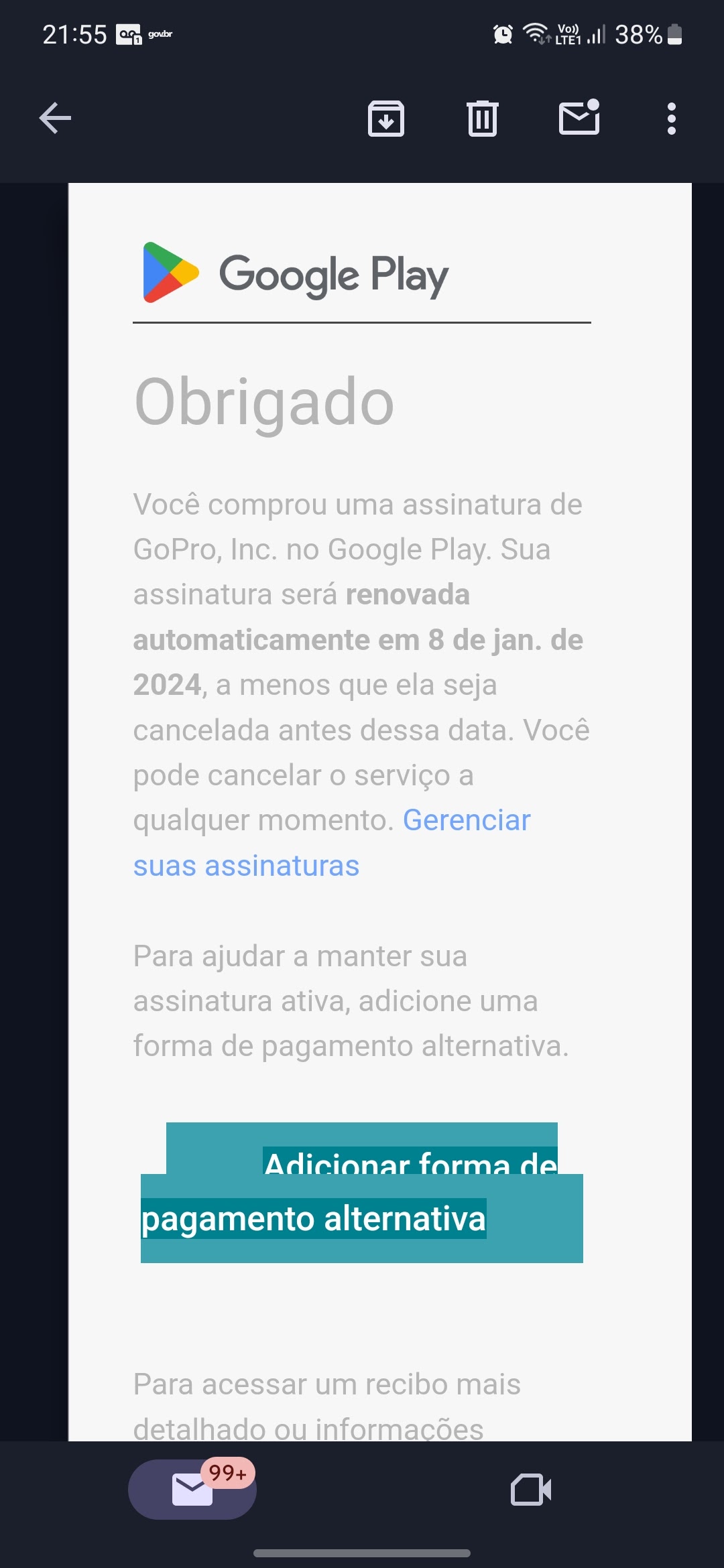 assinatura quick app da gopro - Comunidade Google Play