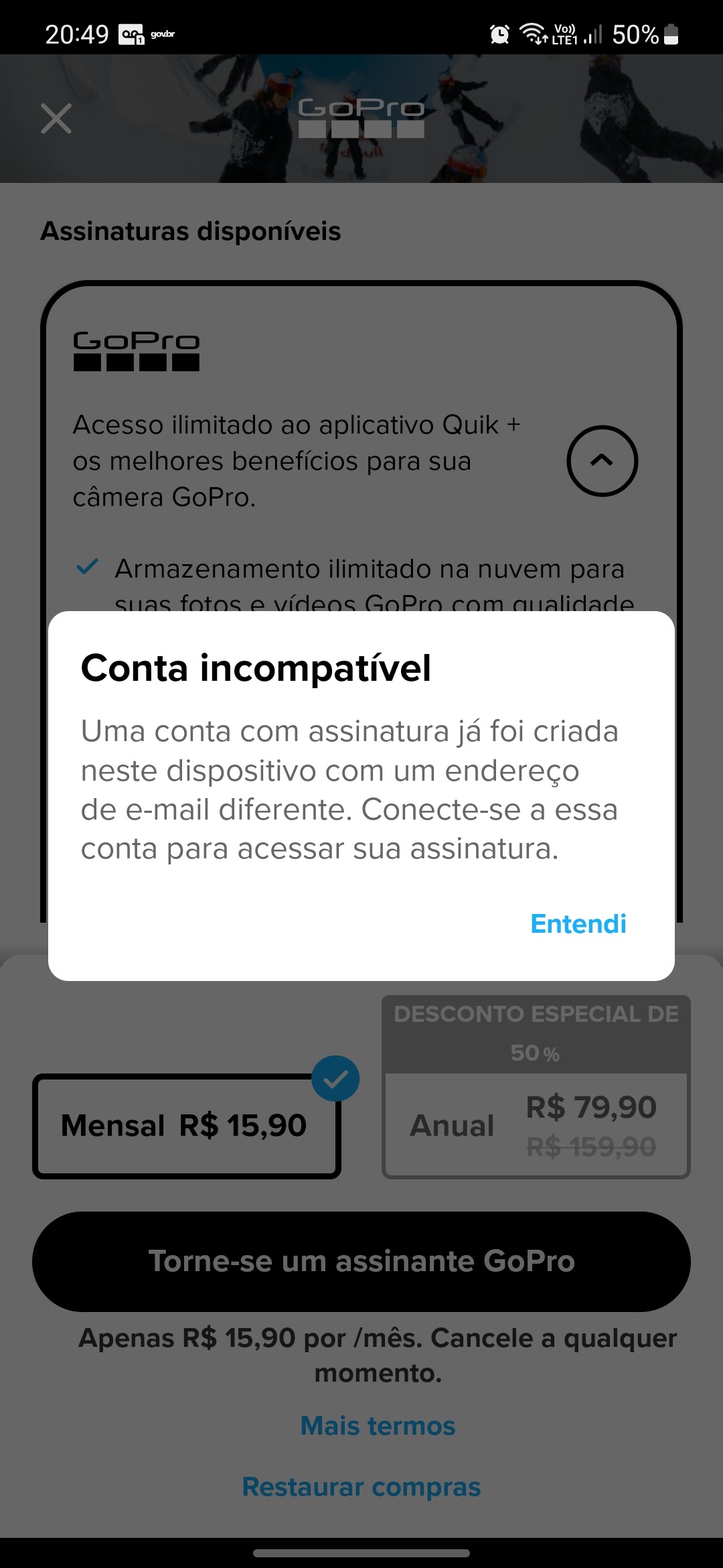 assinatura quick app da gopro - Comunidade Google Play