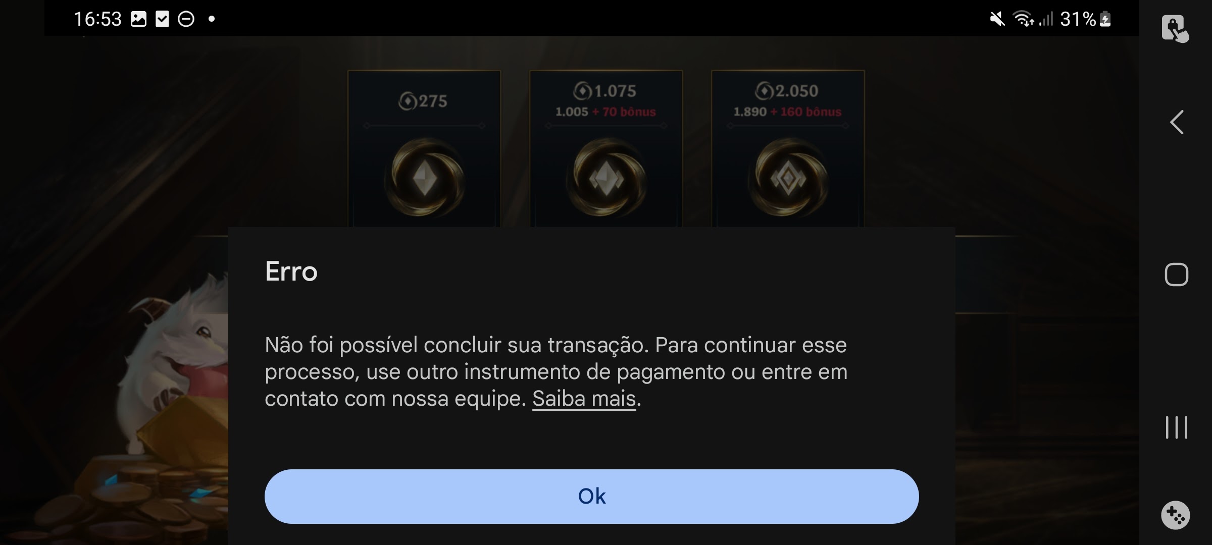 League of Legends: Wild Rift  Comprar 1.005 Wild Cores + 70 Bônus