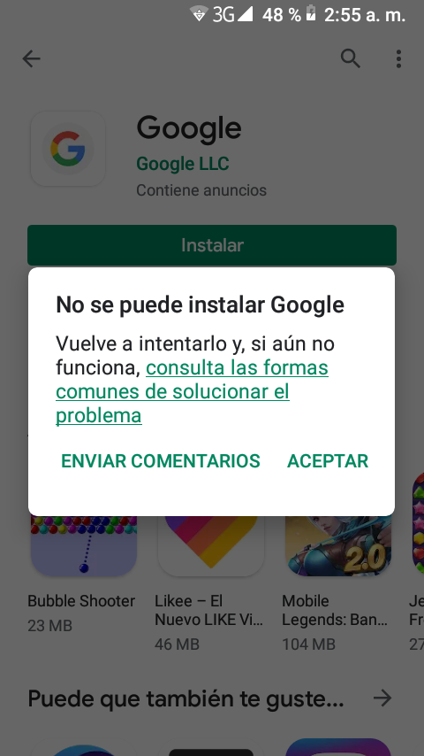 No puedo instalar de  Go porque no hay suficiente espacio -  Comunidad de Google Play