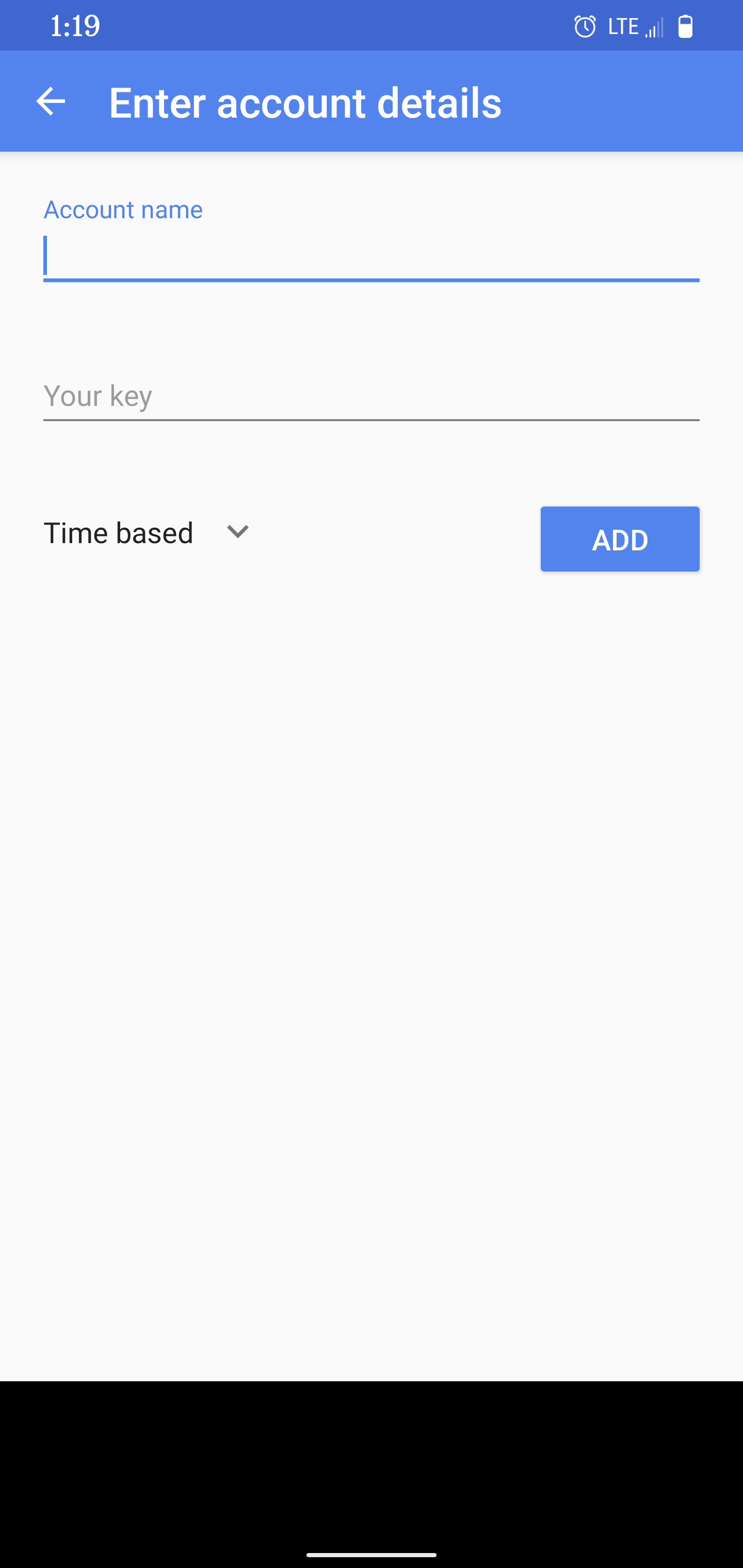 google authenticator add account